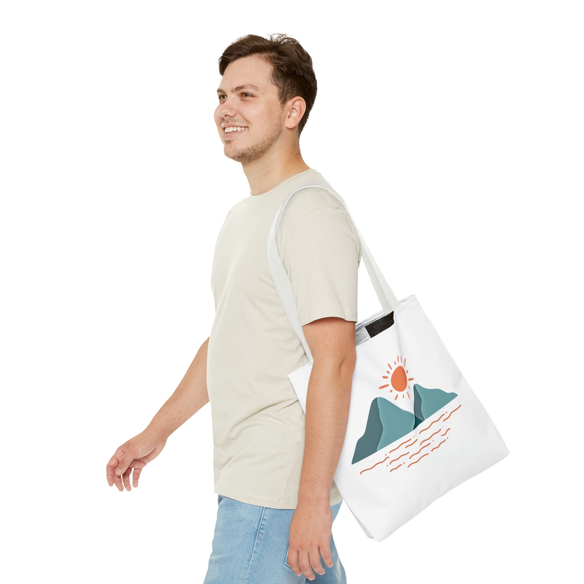 Mountain Sunrise Tote Bag - Minimal Nature Print by Wild & Wander (Free Shipping)