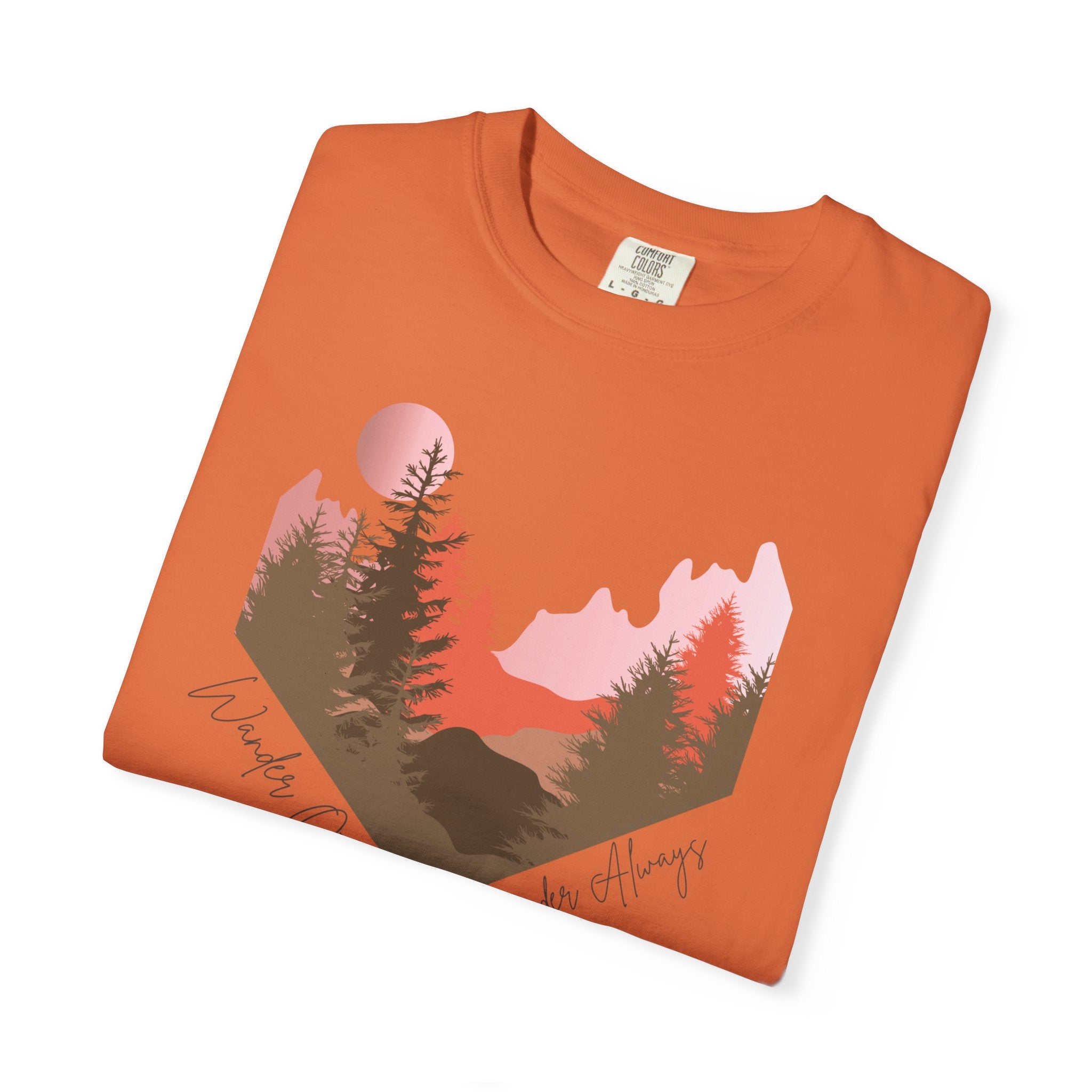 Wander Always Sunset T-Shirt | Wild & Wander Adventure Tee | Comfort Colors Garment-Dyed Shirt