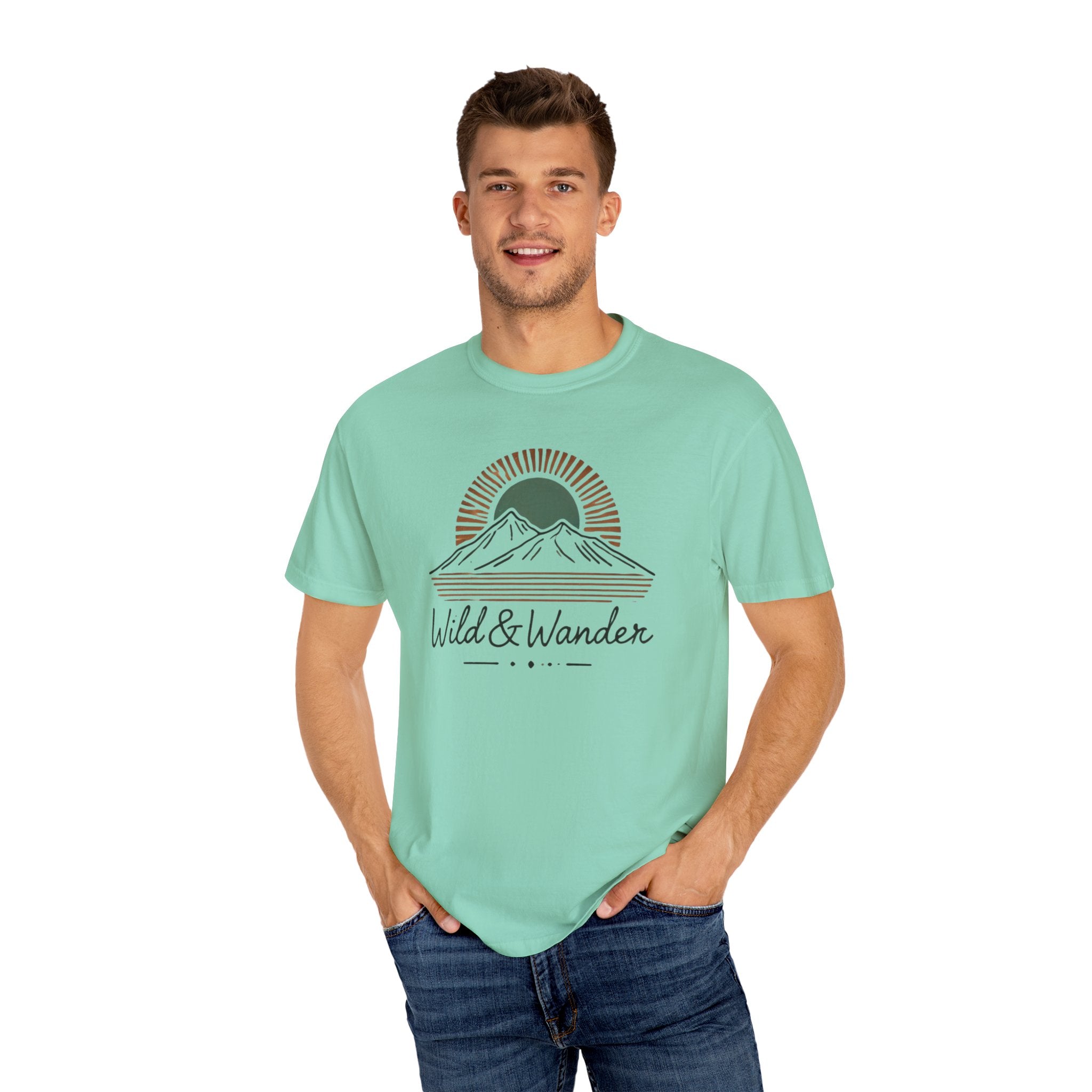Wild & Wander Logo Comfort Tee | Nature Adventure Shirt | Soft Relaxed Fit Outdoorsy T-Shirt