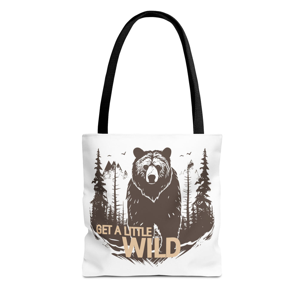 Get a Little Wild Tote Bag - Bear Forest Design | Durable Cotton Handle Market Bag