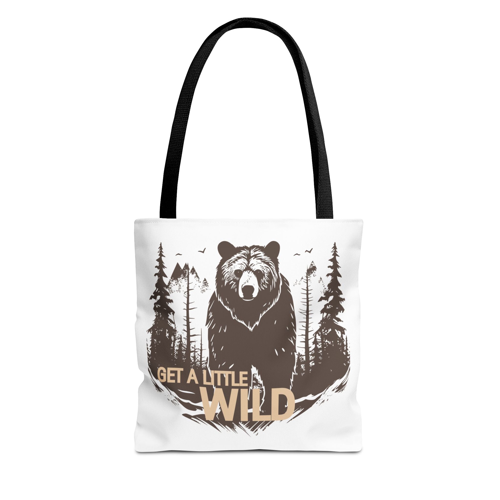 Get a Little Wild Tote Bag - Bear Forest Design | Durable Cotton Handle Market Bag