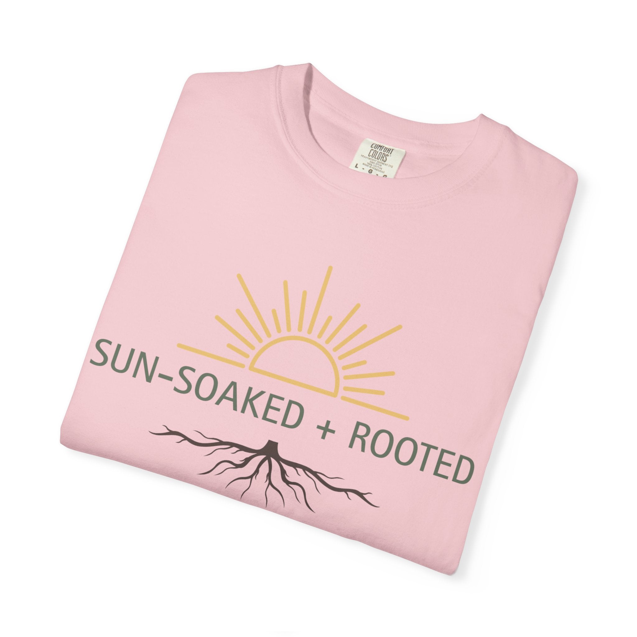 Wild & Wander Sun-Soaked + Rooted Tee - Comfort Colors Boho T-Shirt for Soft Summer Days