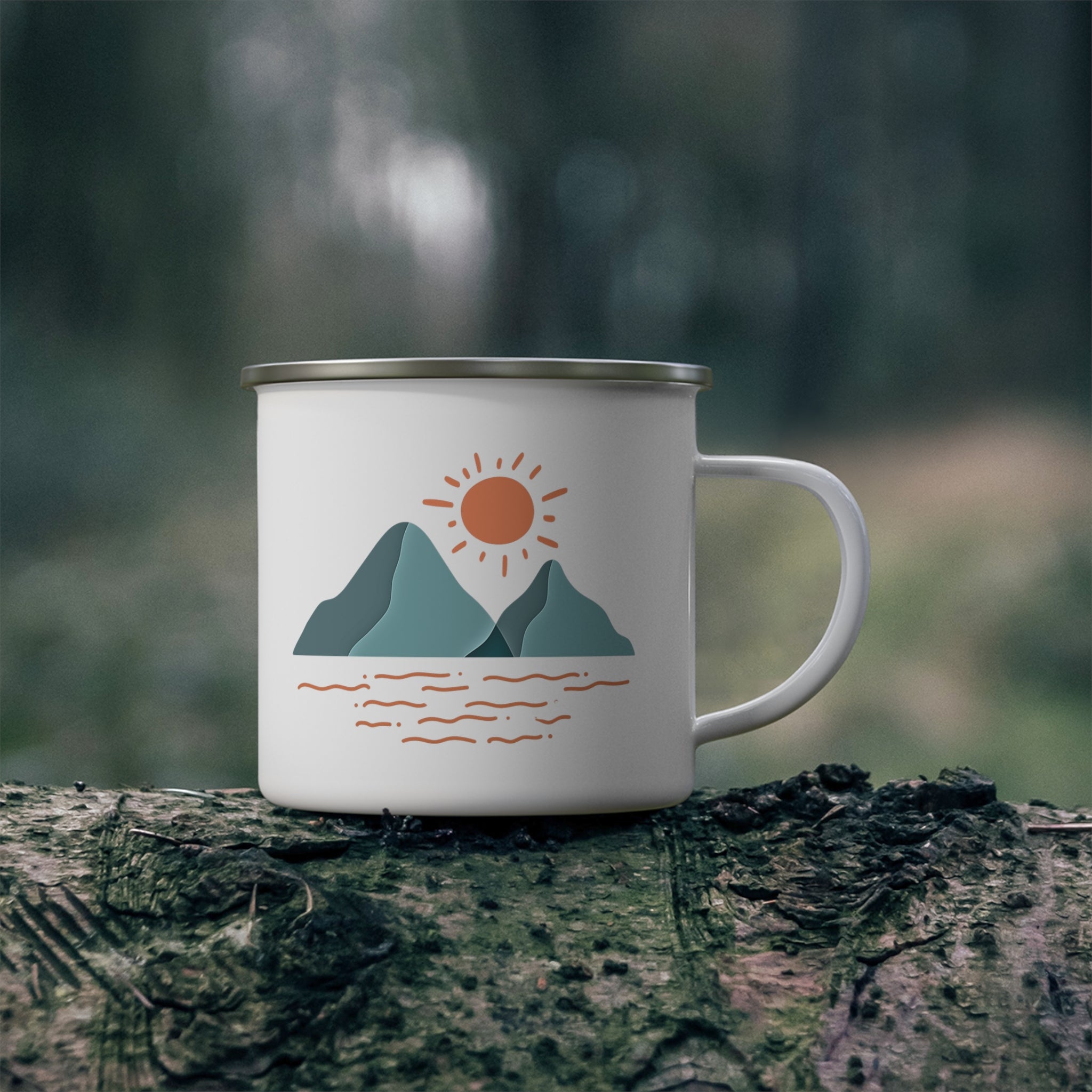 Mountain Sunrise Camping Mug - Wild & Wander Enamel Cup