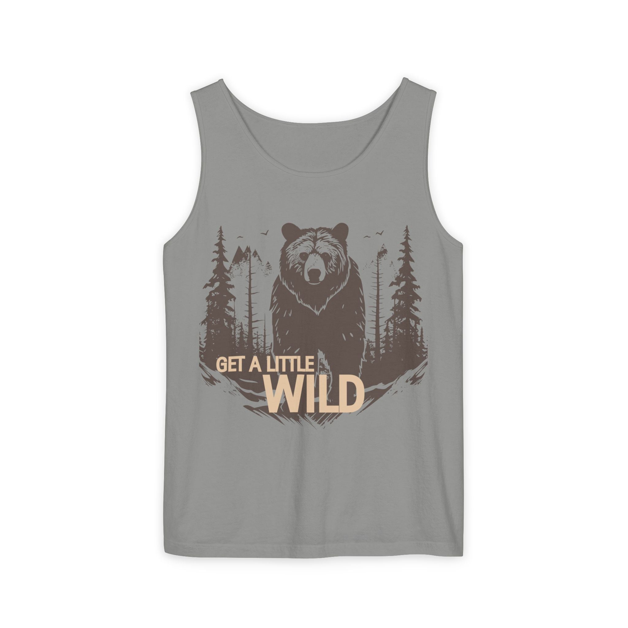 Get a Little Wild Bear Tank Top - Nature Graphic | Soft Garment-Dyed Unisex Fit