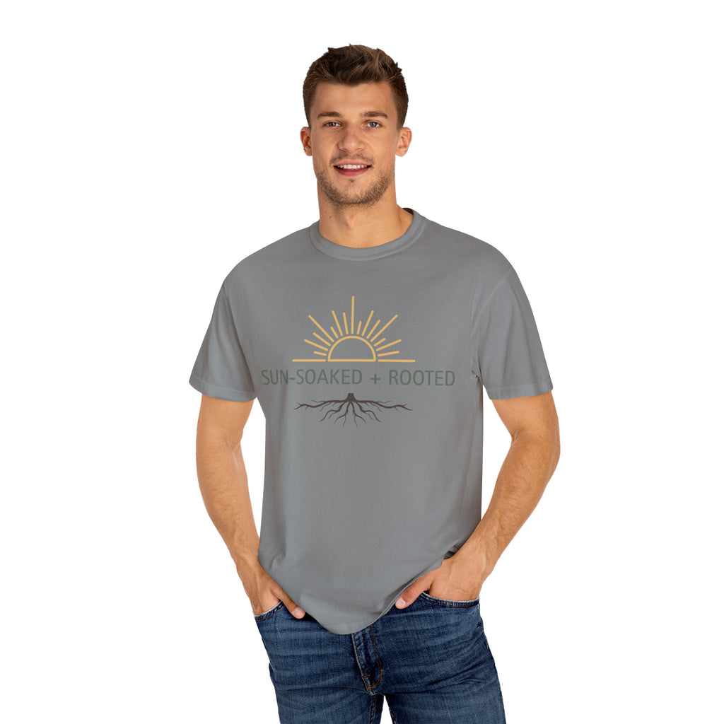 Wild & Wander Sun-Soaked + Rooted Tee - Comfort Colors Boho T-Shirt for Soft Summer Days