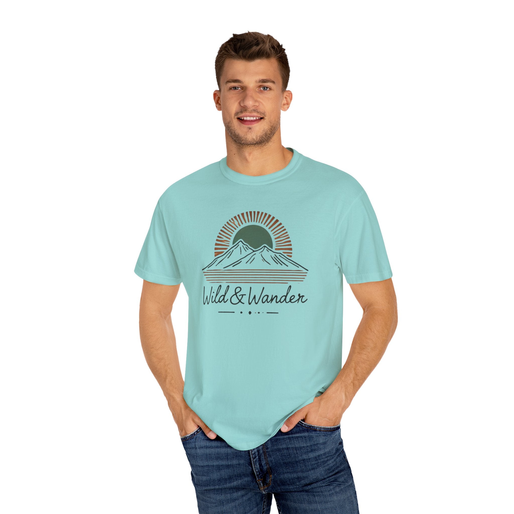 Wild & Wander Logo Comfort Tee | Nature Adventure Shirt | Soft Relaxed Fit Outdoorsy T-Shirt