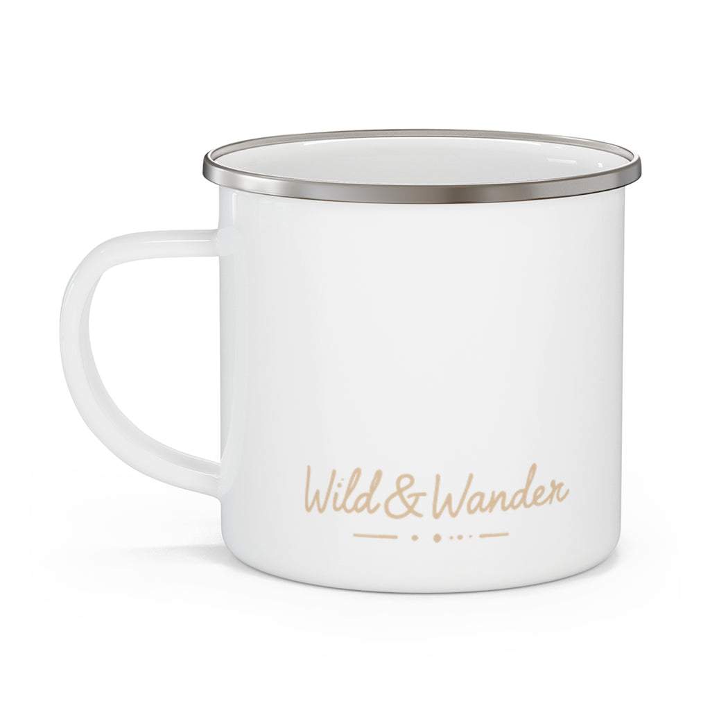 Wander Often Enamel Mug - Wild & Wander Soft Sunrise Camping Cup - Gentle Adventure Coffee Mug