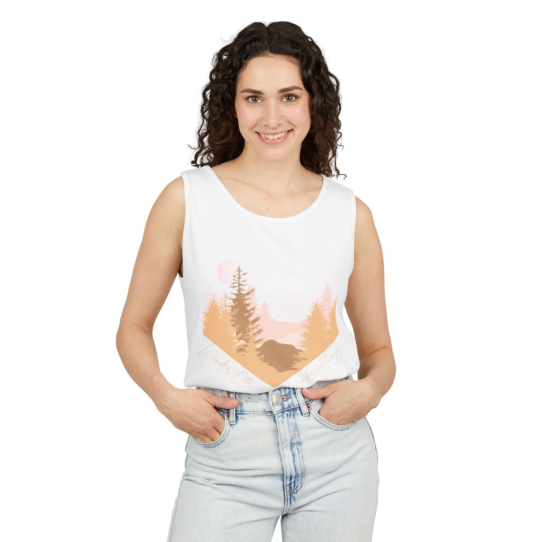 Wander Often Tank Top - Comfort Colors Garment-Dyed Muscle Tank | Earthy Adventure Summer Shirt by Wild & Wander