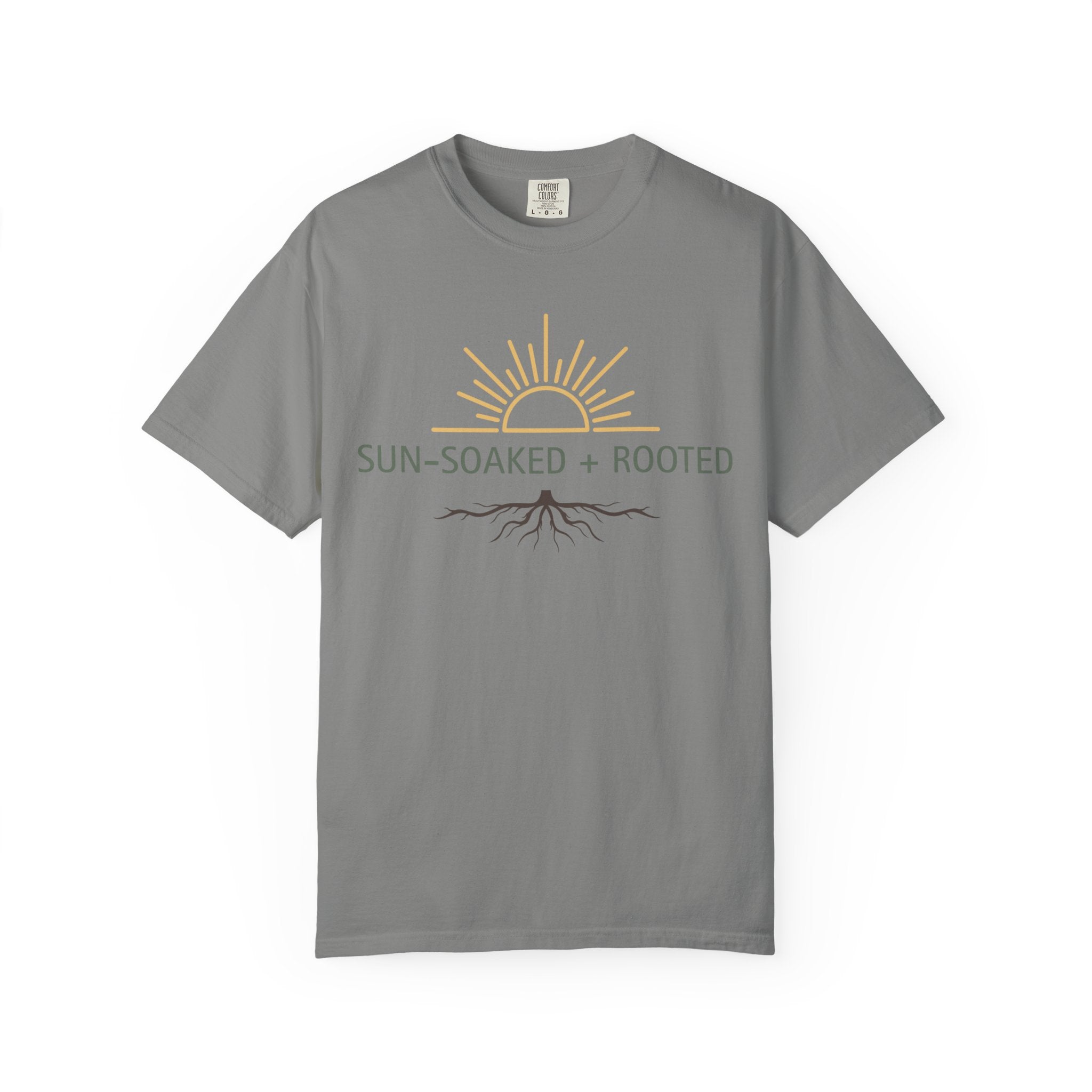 Wild & Wander Sun-Soaked + Rooted Tee - Comfort Colors Boho T-Shirt for Soft Summer Days