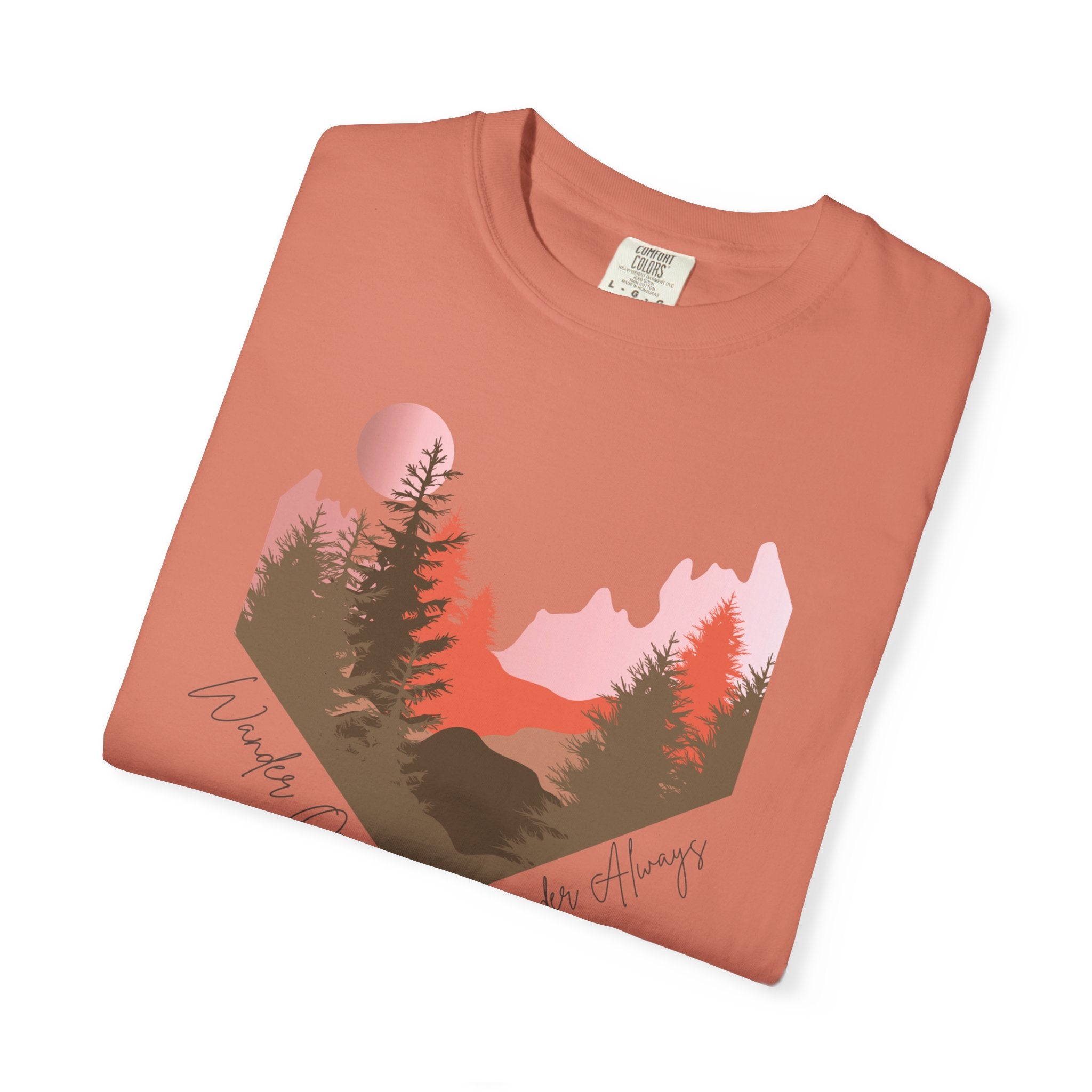 Wander Always Sunset T-Shirt | Wild & Wander Adventure Tee | Comfort Colors Garment-Dyed Shirt