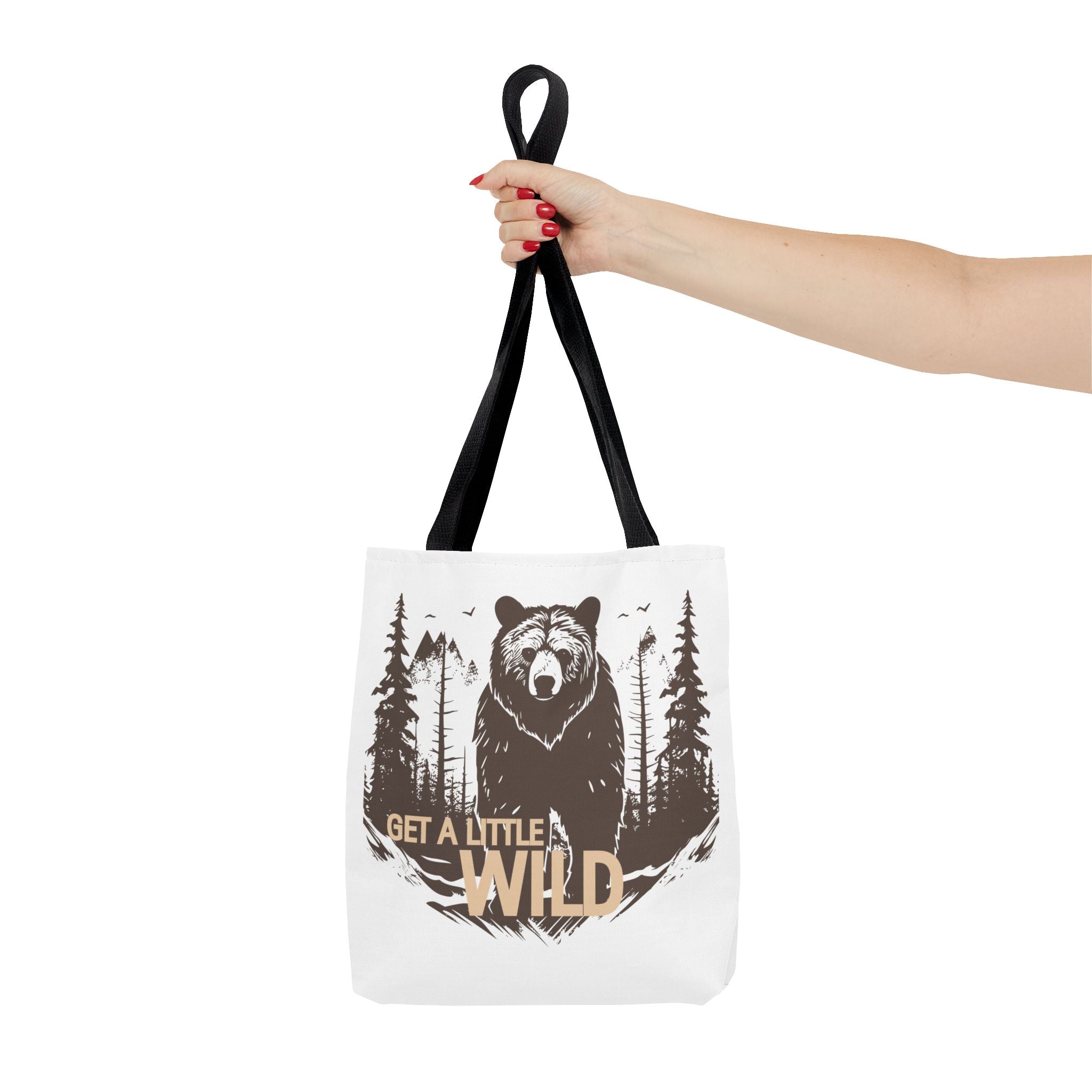 Get a Little Wild Tote Bag - Bear Forest Design | Durable Cotton Handle Market Bag