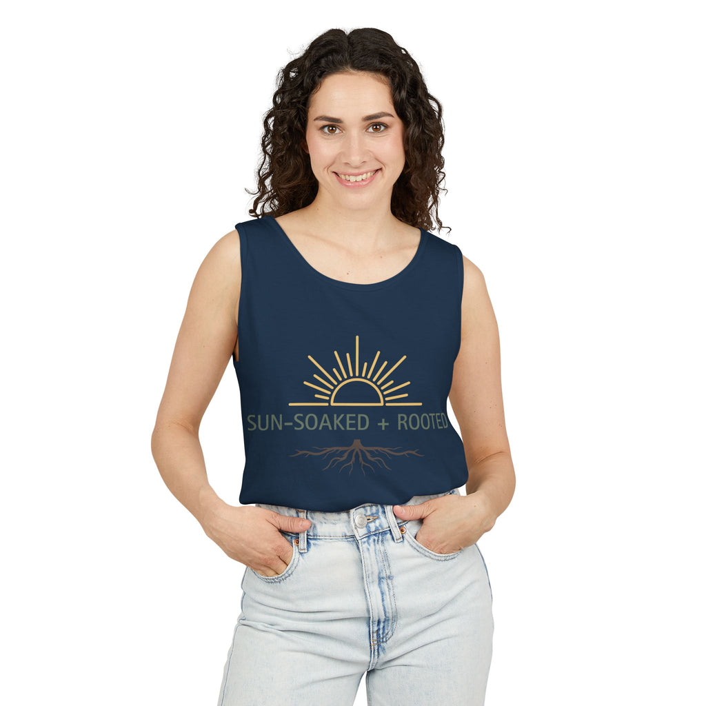 Wild & Wander Sun-Soaked + Rooted Tank Top - Boho Summer Muscle Tank