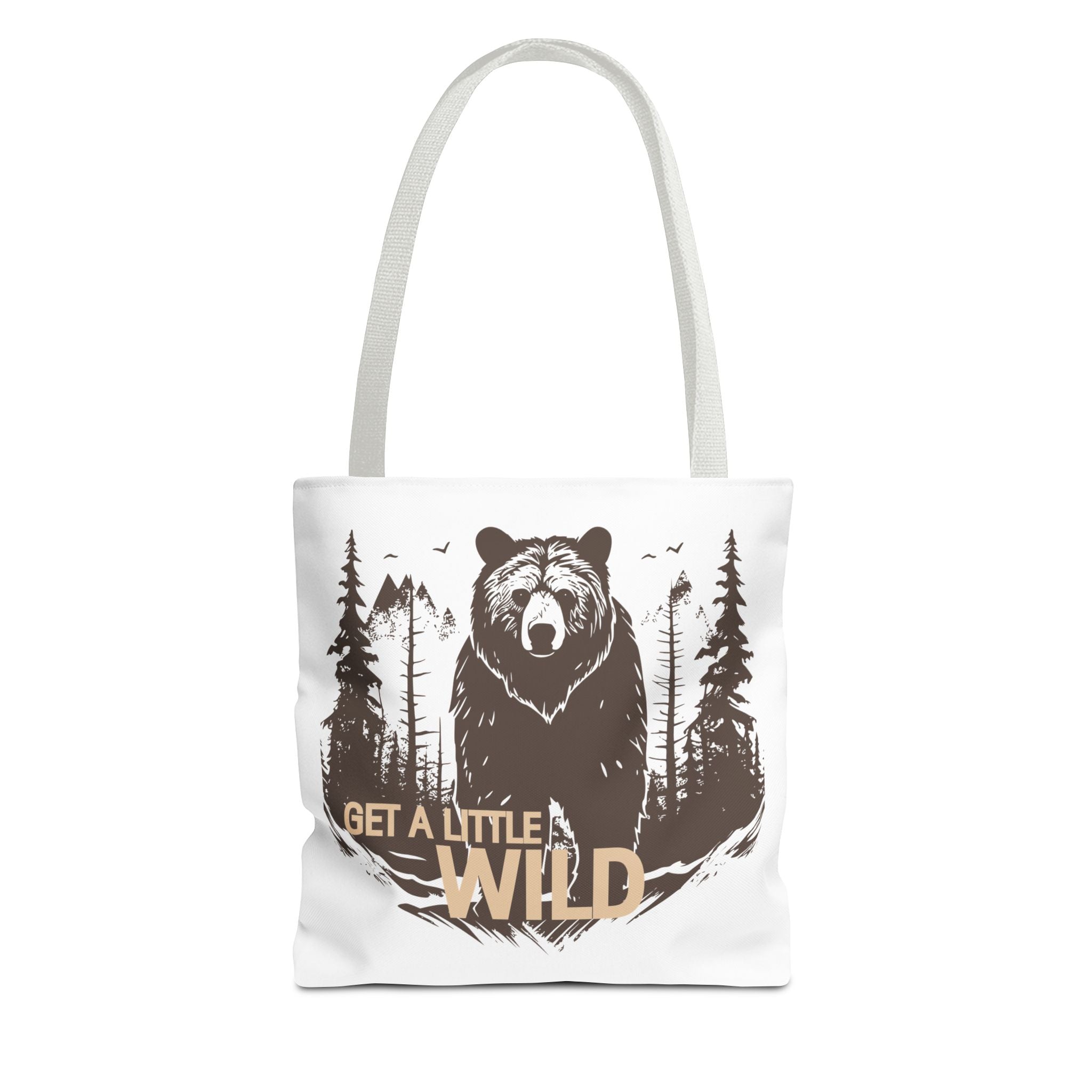 Get a Little Wild Tote Bag - Bear Forest Design | Durable Cotton Handle Market Bag
