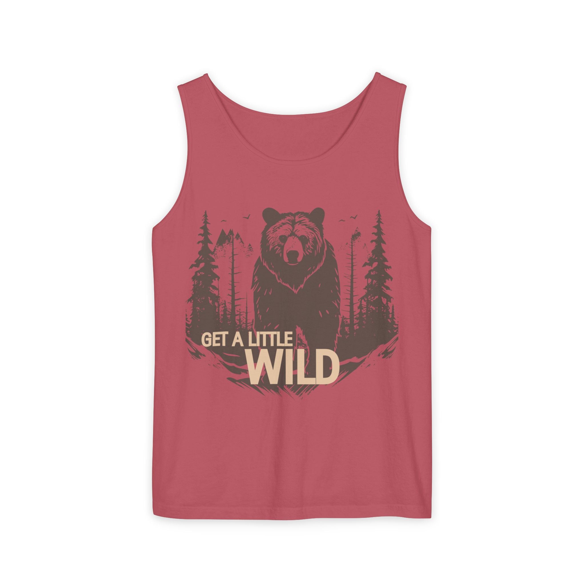 Get a Little Wild Bear Tank Top - Nature Graphic | Soft Garment-Dyed Unisex Fit