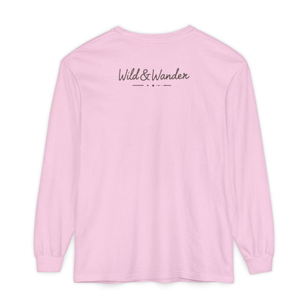 Wander Always Long Sleeve Shirt, Cozy Outdoor Graphic Tee, Wild & Wander