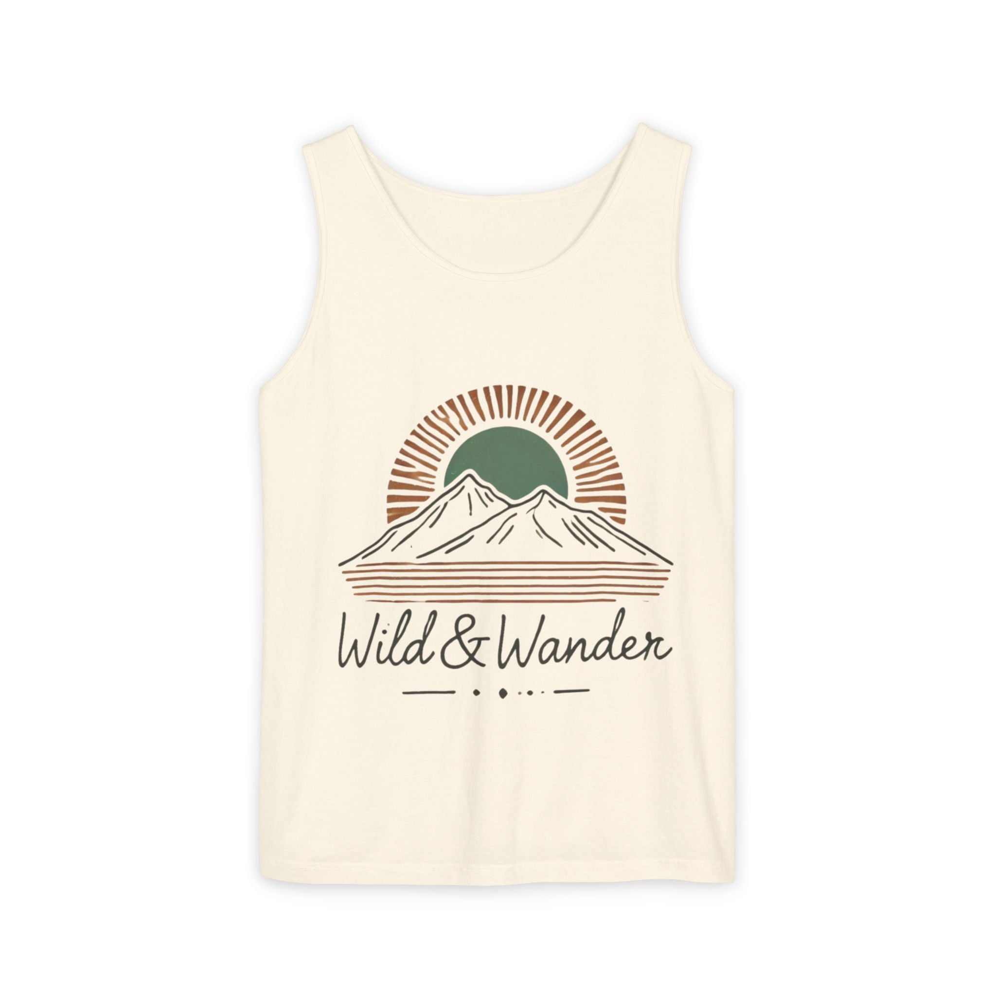 Wild & Wander Logo Tank - Comfort Colors Garment-Dyed Tank Top | Soft Adventure Lifestyle Shirt