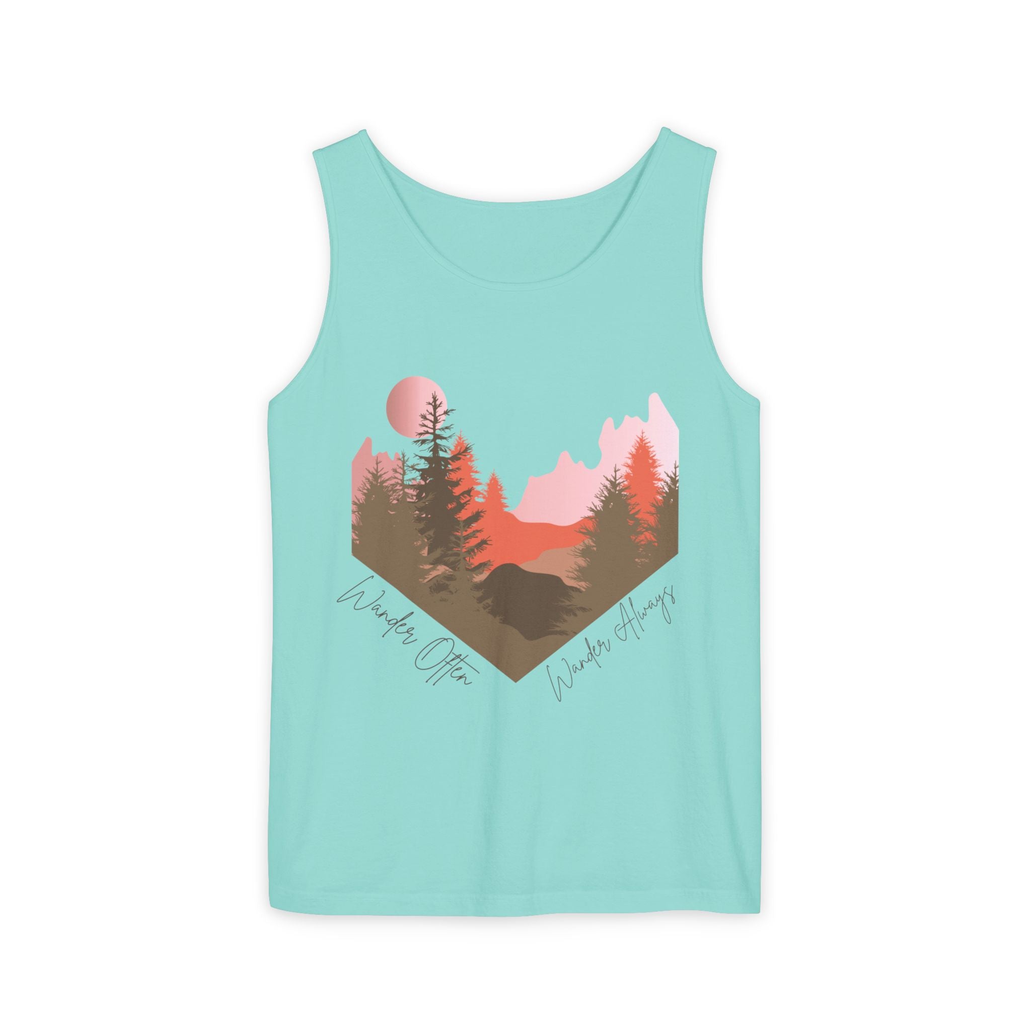 Wander Always Tank Top - Comfort Colors Garment-Dyed Muscle Tank | Wild & Wander Nature-Inspired Summer Shirt