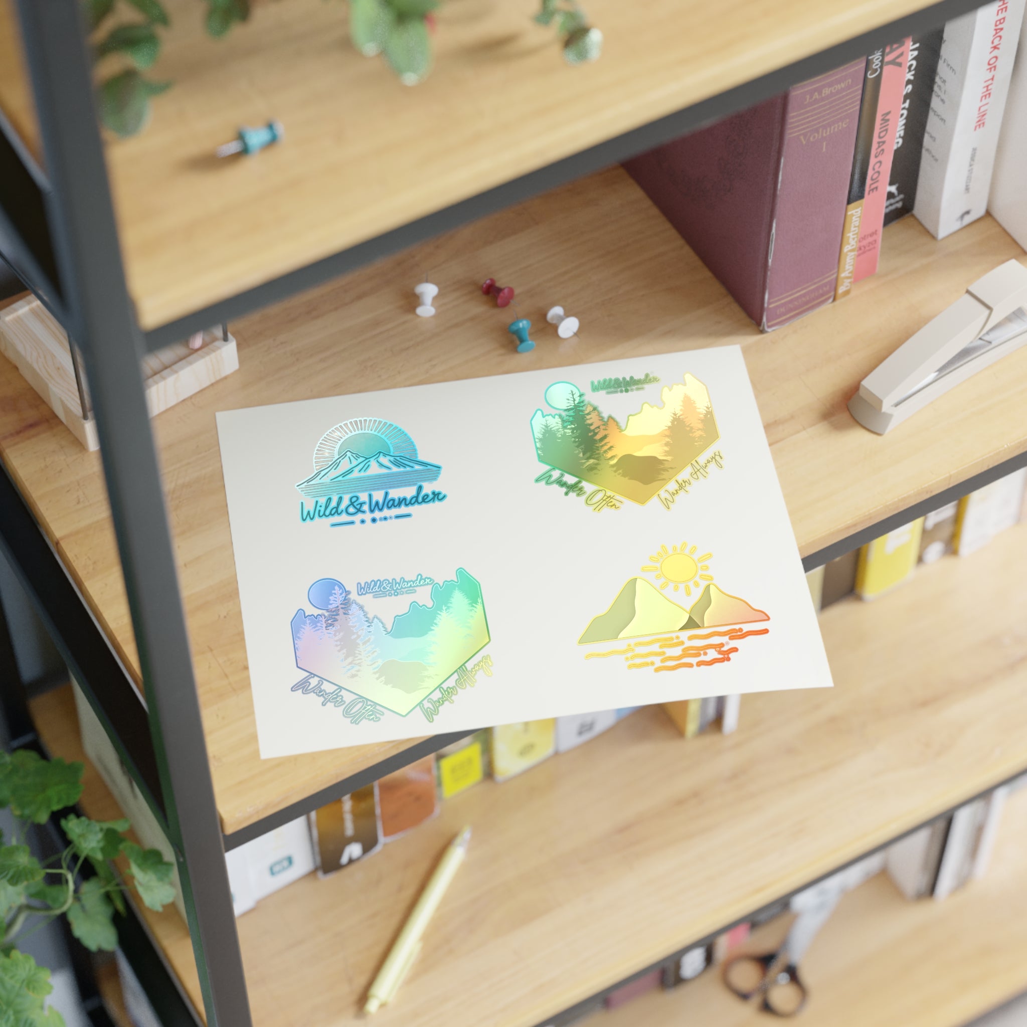 Sunrise Adventure Sticker Sheet - Wild & Wander Nature-Inspired Vinyl Stickers for Laptops, Journals + More