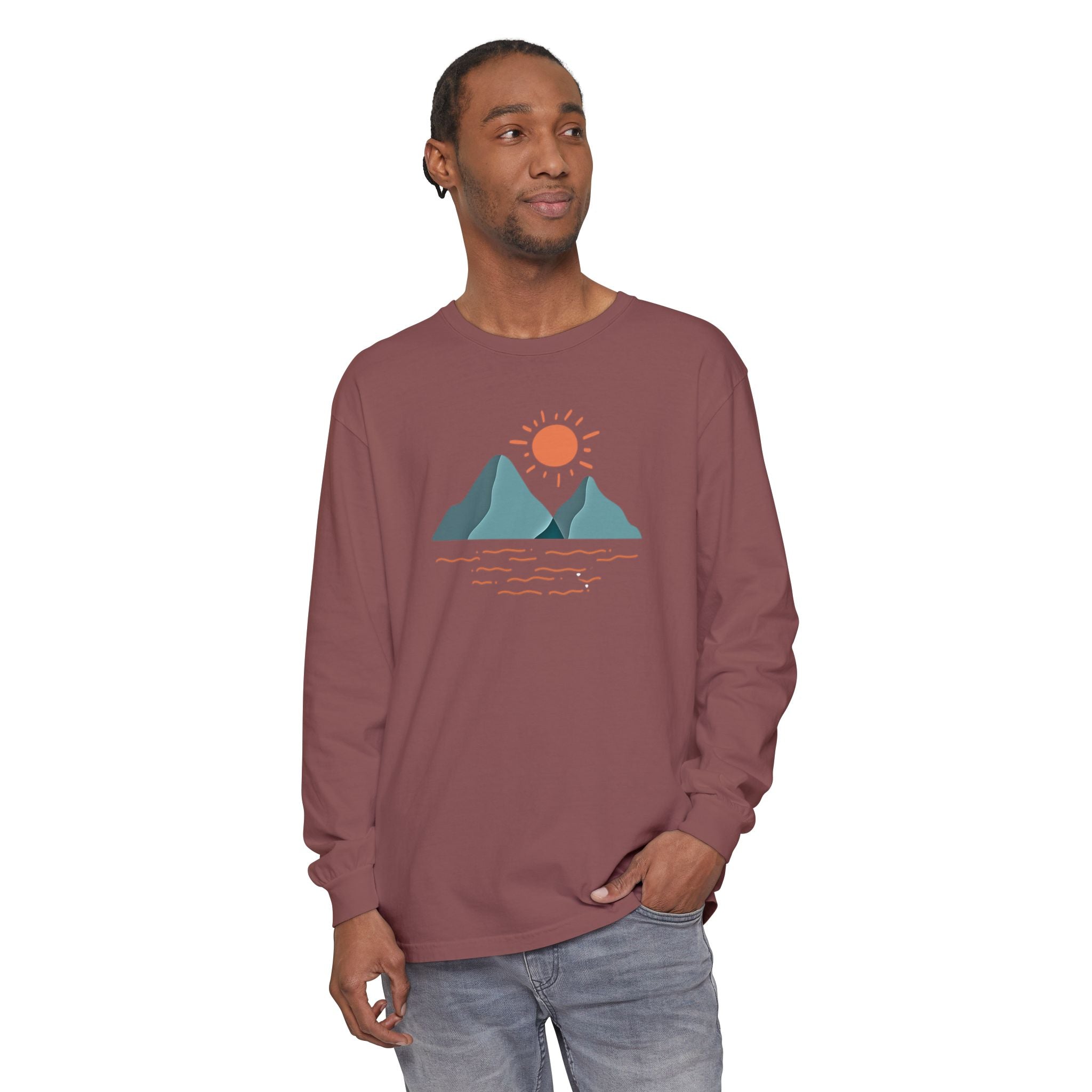Mountain Sunrise Long Sleeve Tee - Wild & Wander Adventure Shirt
