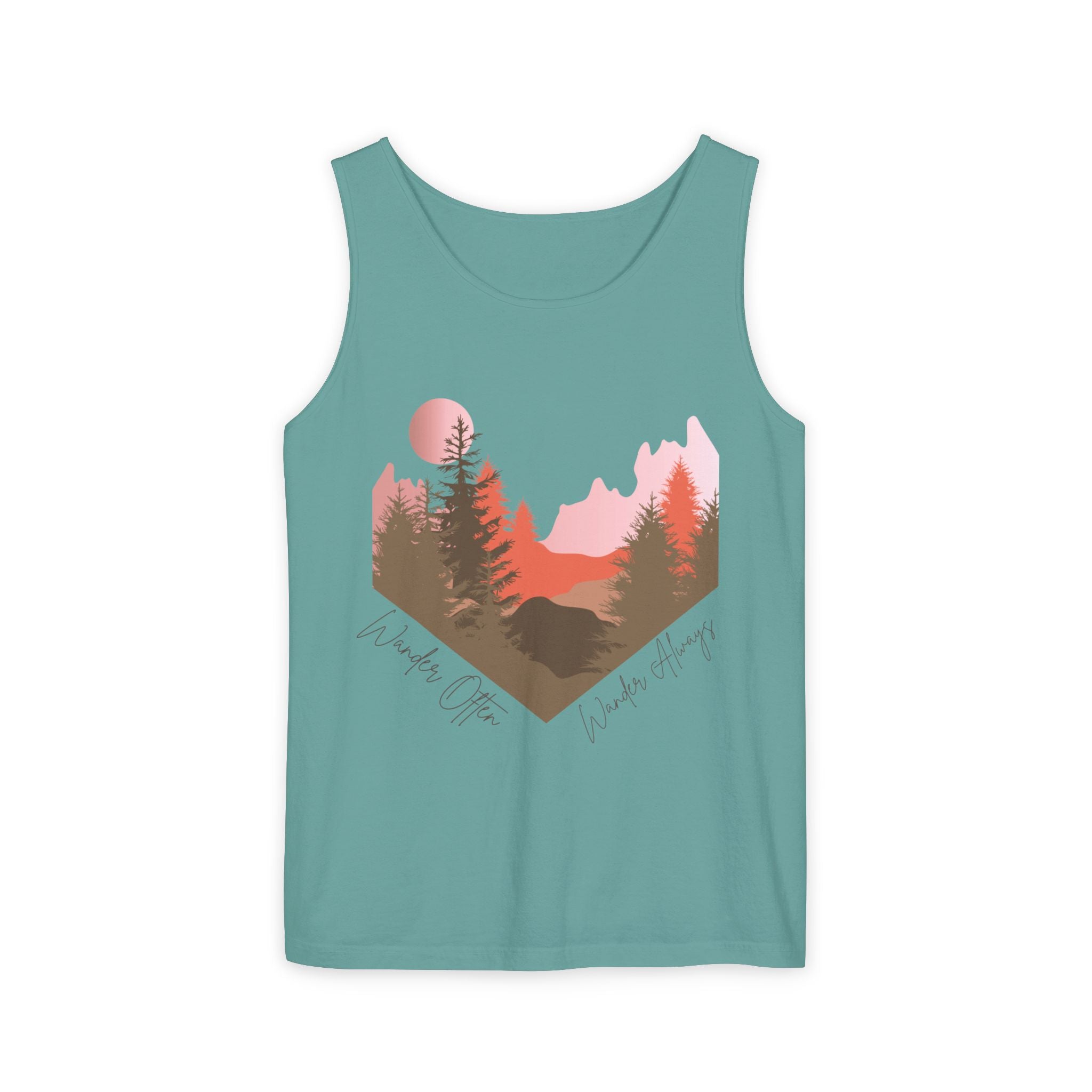 Wander Always Tank Top - Comfort Colors Garment-Dyed Muscle Tank | Wild & Wander Nature-Inspired Summer Shirt