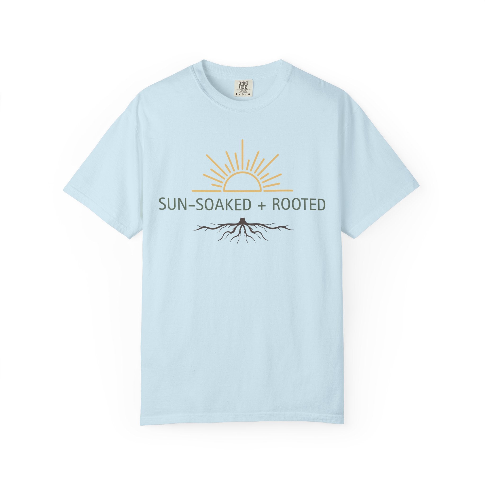 Wild & Wander Sun-Soaked + Rooted Tee - Comfort Colors Boho T-Shirt for Soft Summer Days