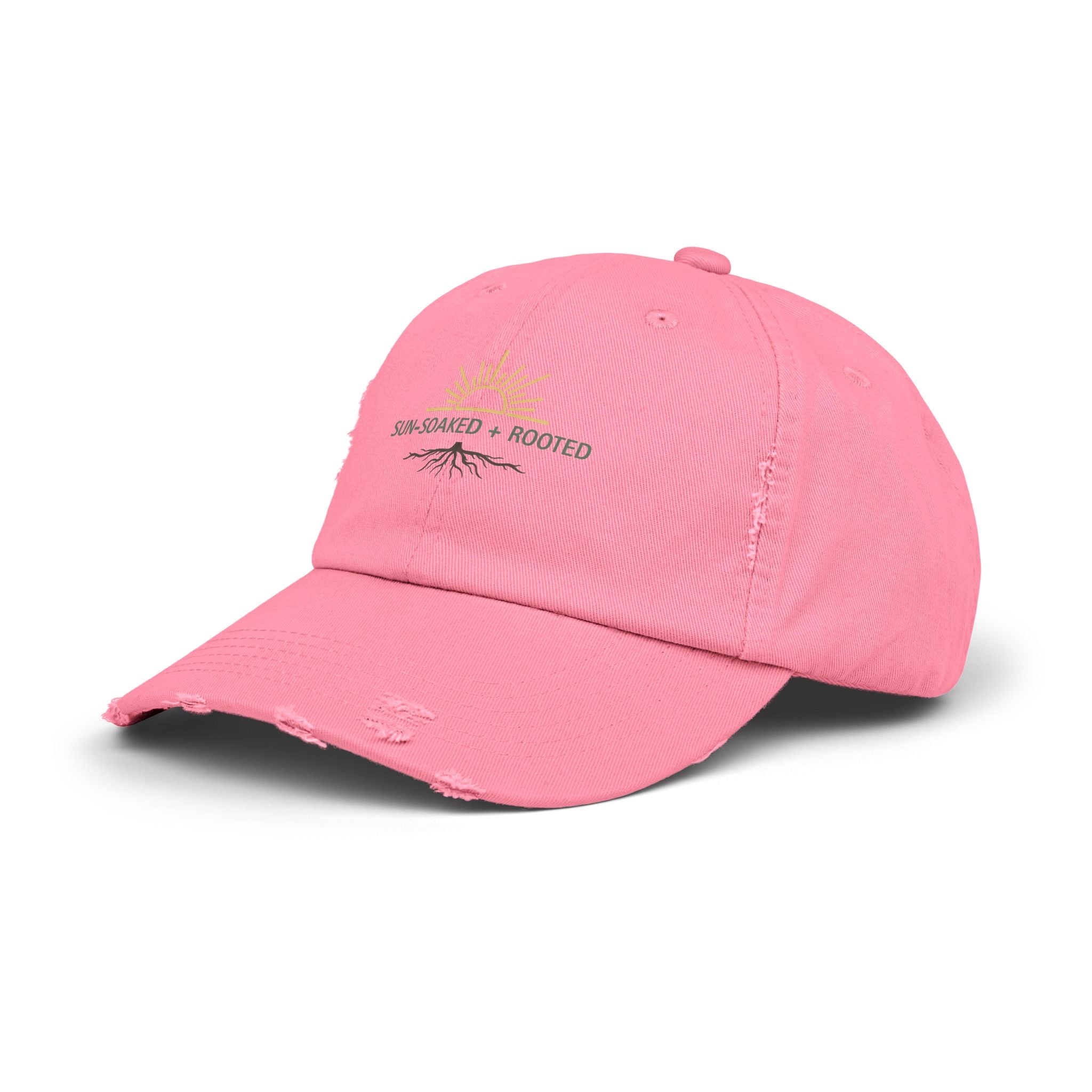 Wild & Wander Sun-Soaked + Rooted Baseball Hat - Boho Distressed Cap for Soft Summer Days