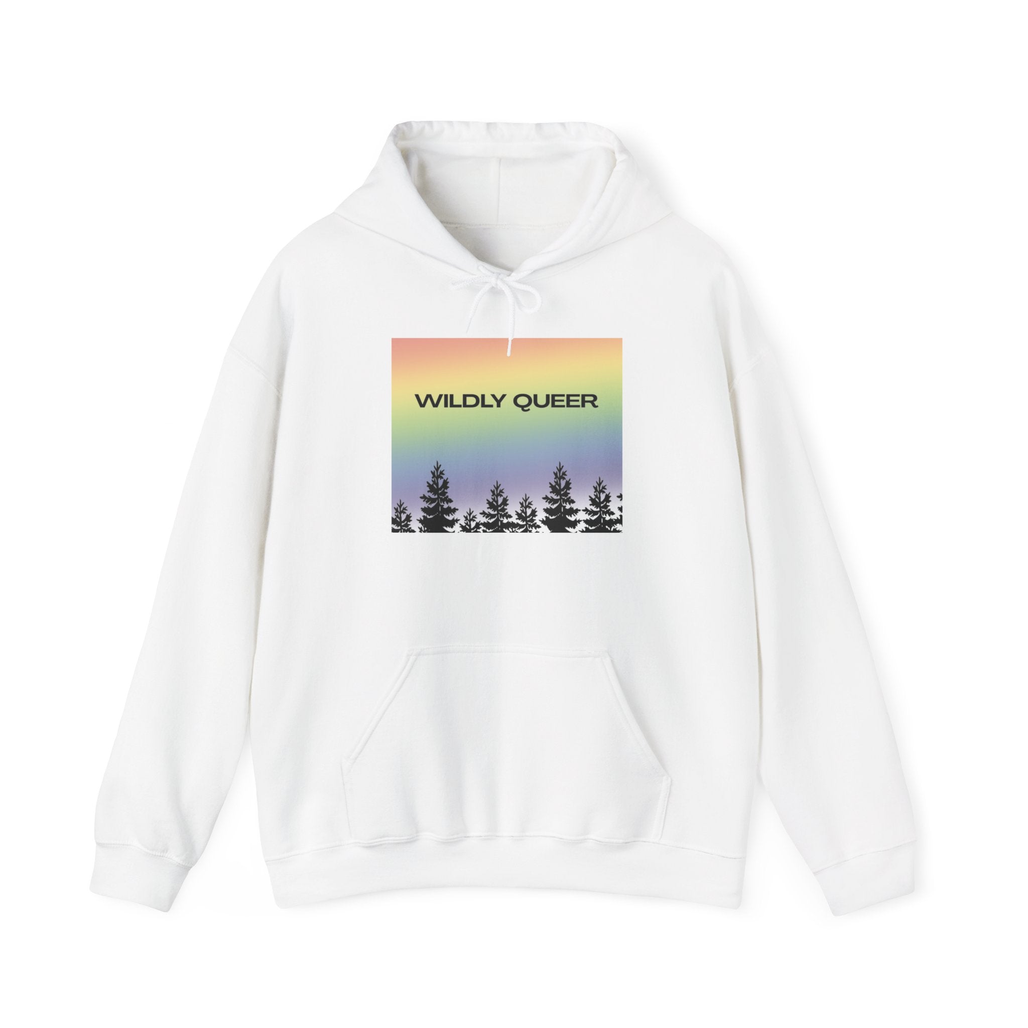 Wildly Queer Pride Hoodie | LGBTQ+ Forest Sweatshirt | Rainbow Tree Graphic Pullover | Gay Pride Hoodie | Wild & Wander