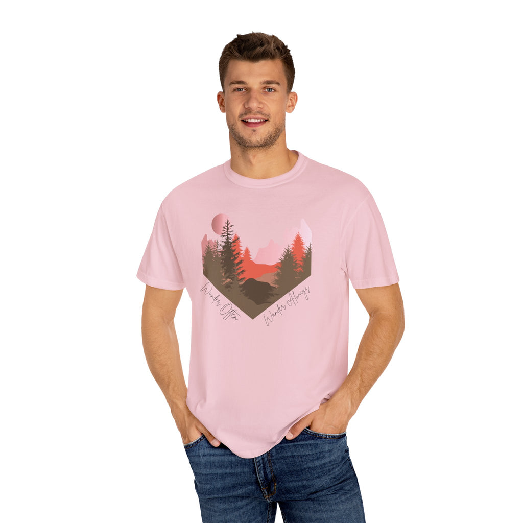 Wander Always Sunset T-Shirt | Wild & Wander Adventure Tee | Comfort Colors Garment-Dyed Shirt