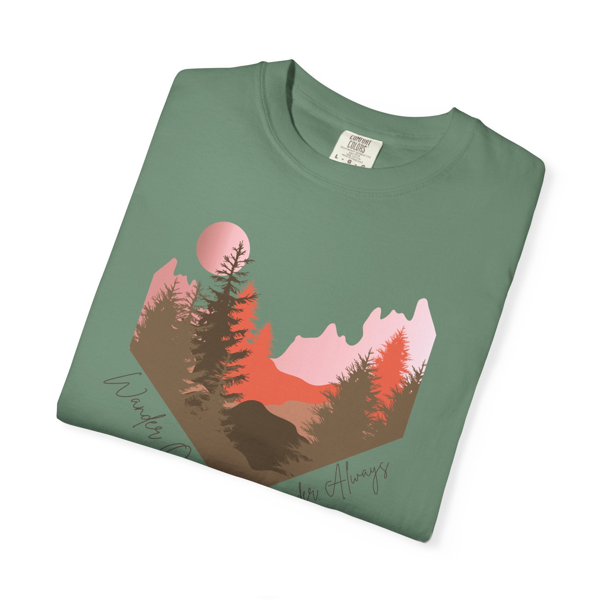 Wander Always Sunset T-Shirt | Wild & Wander Adventure Tee | Comfort Colors Garment-Dyed Shirt