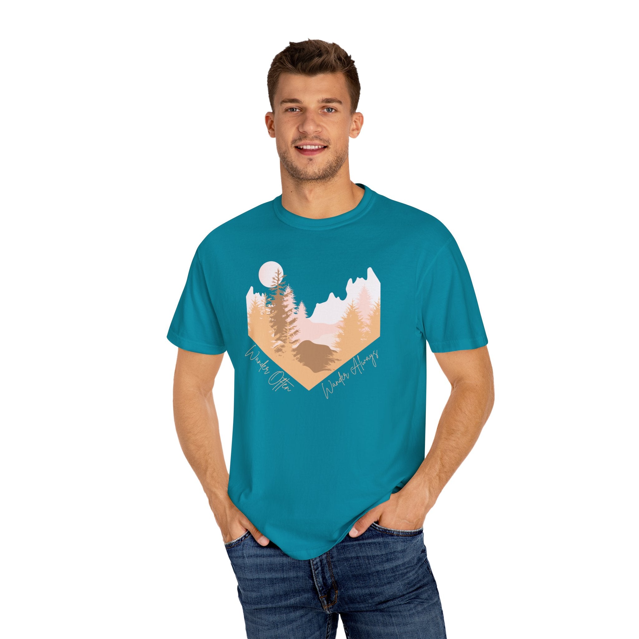 Wander Often Soft Sunrise T-Shirt | Wild & Wander Adventure Tee | Comfort Colors Garment-Dyed Shirt
