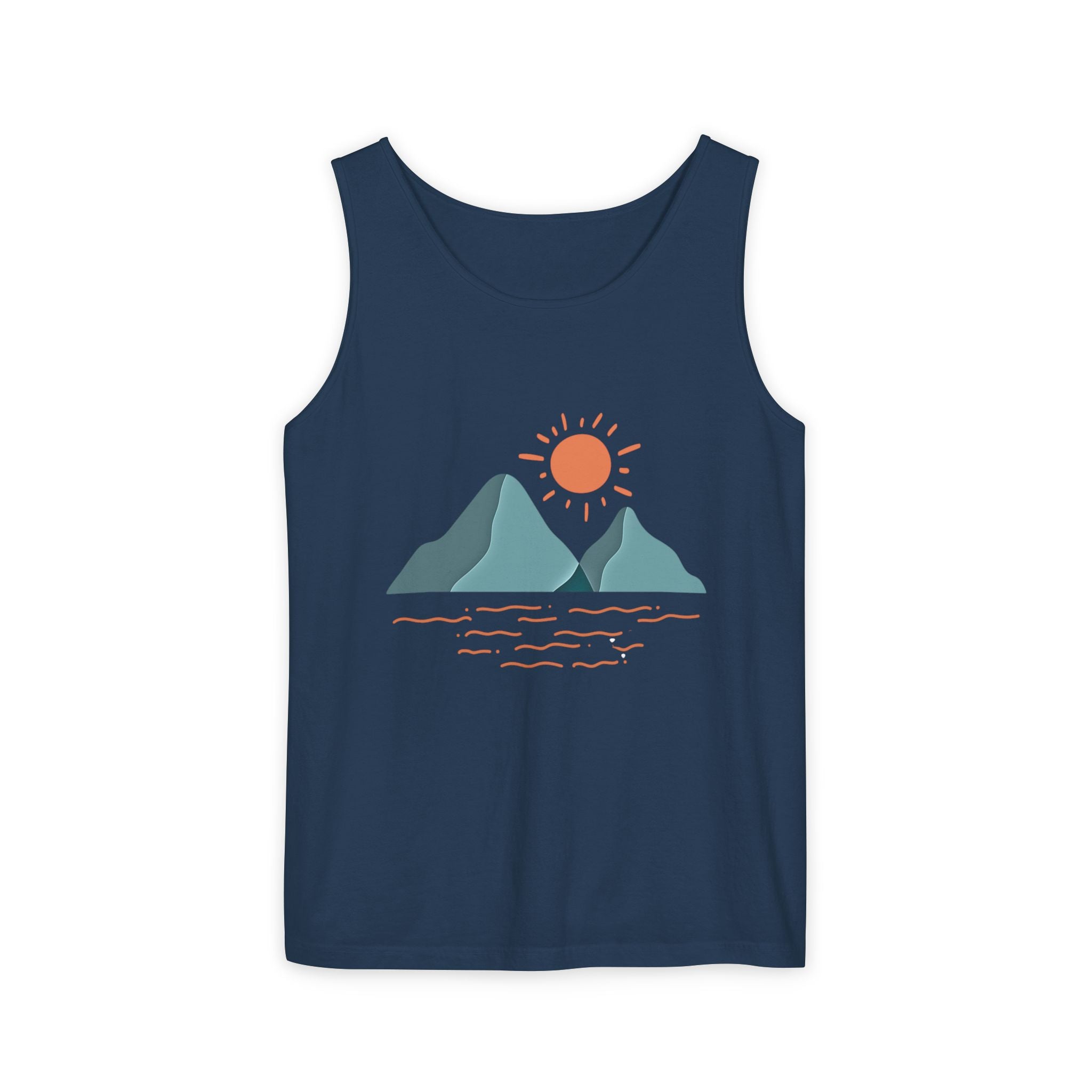 Mountain Sunrise Tank Top - Comfort Colors Garment-Dyed Unisex Muscle Tank | Soft Cotton Nature-Inspired Summer Shirt