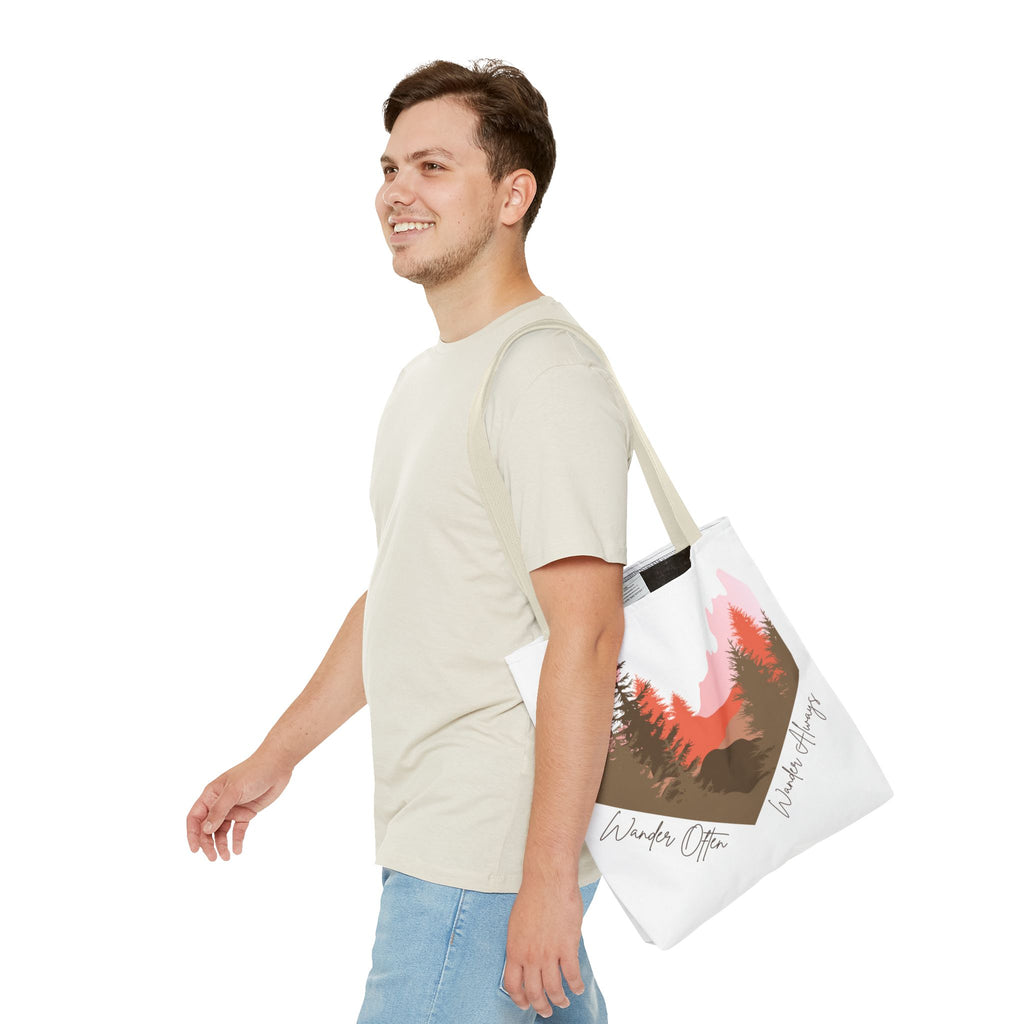Wander Always Sunset Mountain Heart Tote Bag - Wild & Wander Collection (Free Shipping)