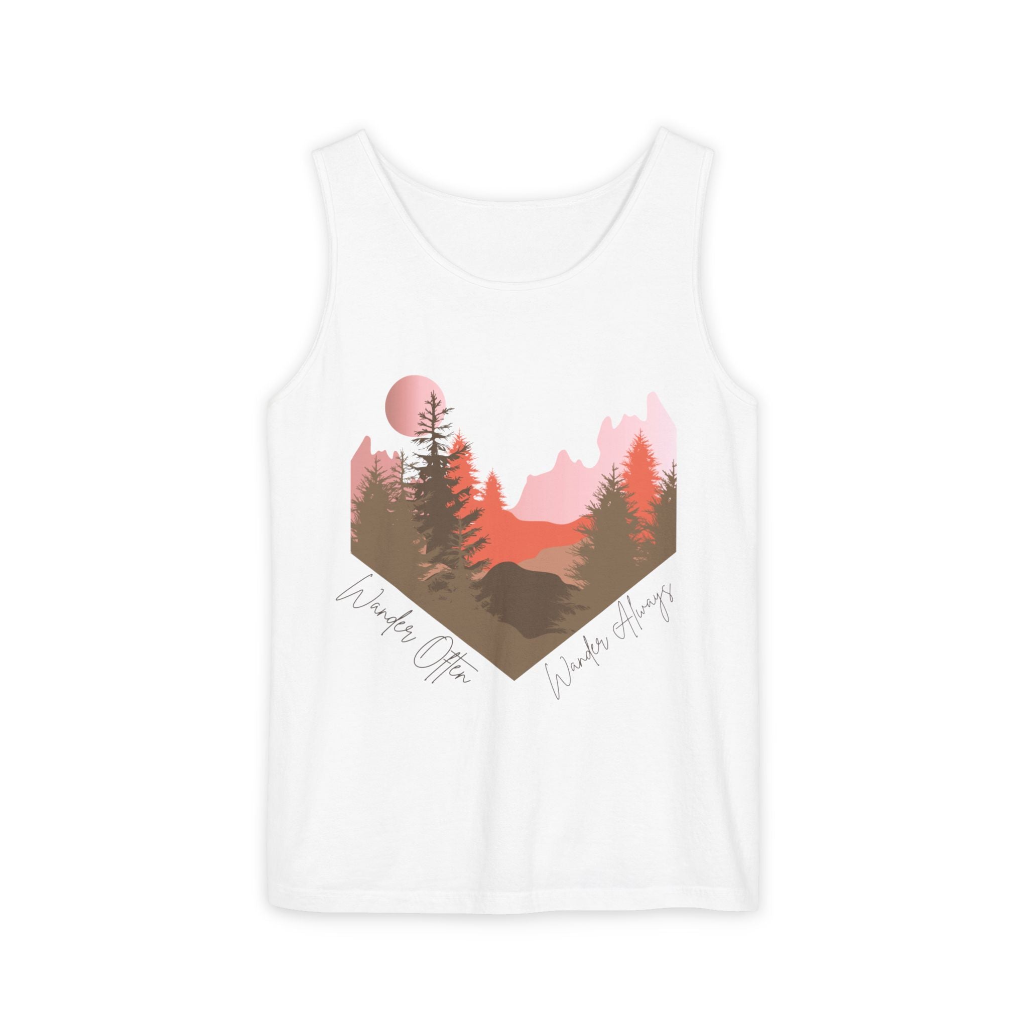 Wander Always Tank Top - Comfort Colors Garment-Dyed Muscle Tank | Wild & Wander Nature-Inspired Summer Shirt