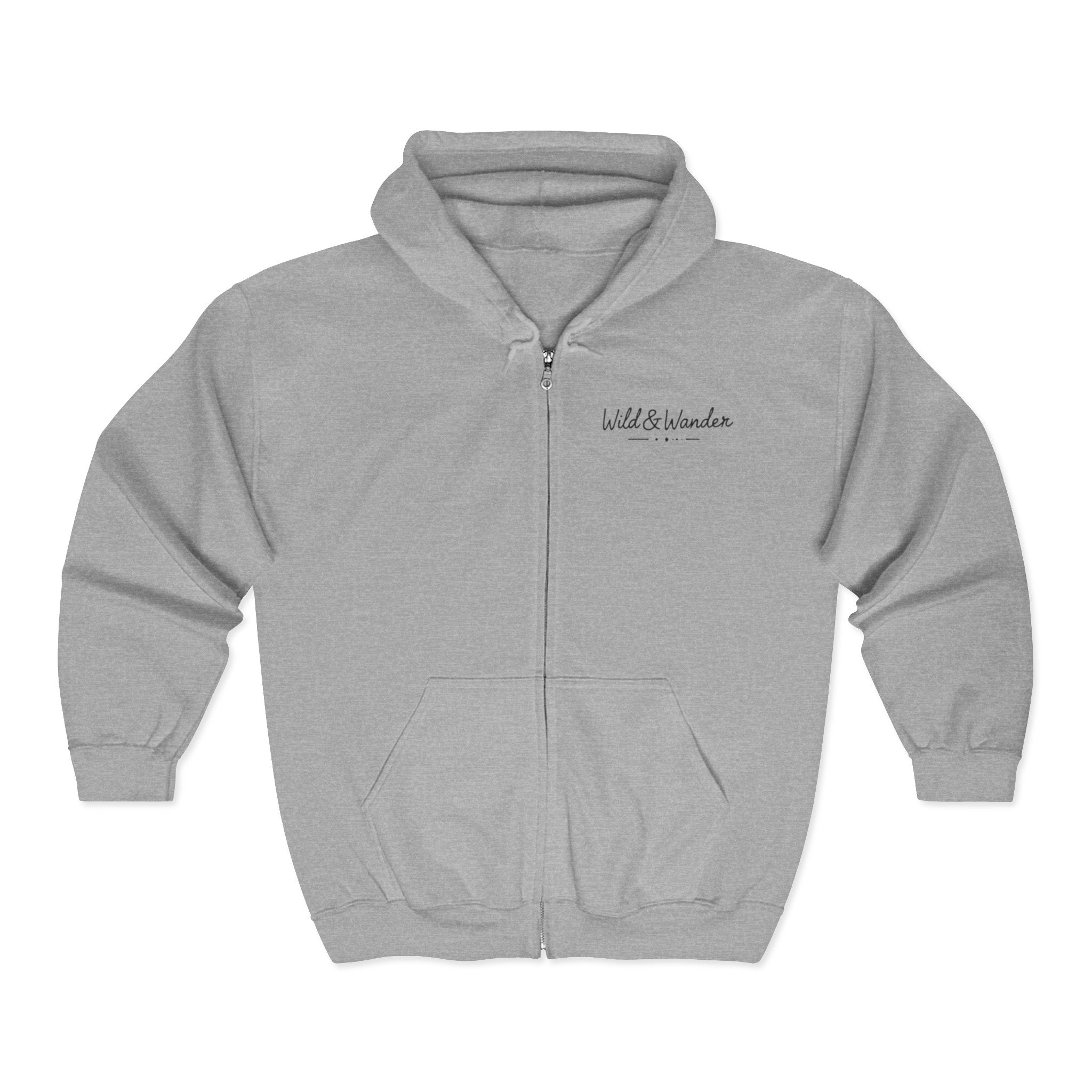 Mountain Sunrise Zip-Up Hoodie - Soft Fleece Adventure Jacket | Wild & Wander Embroidered Zip-Up Sweatshirt