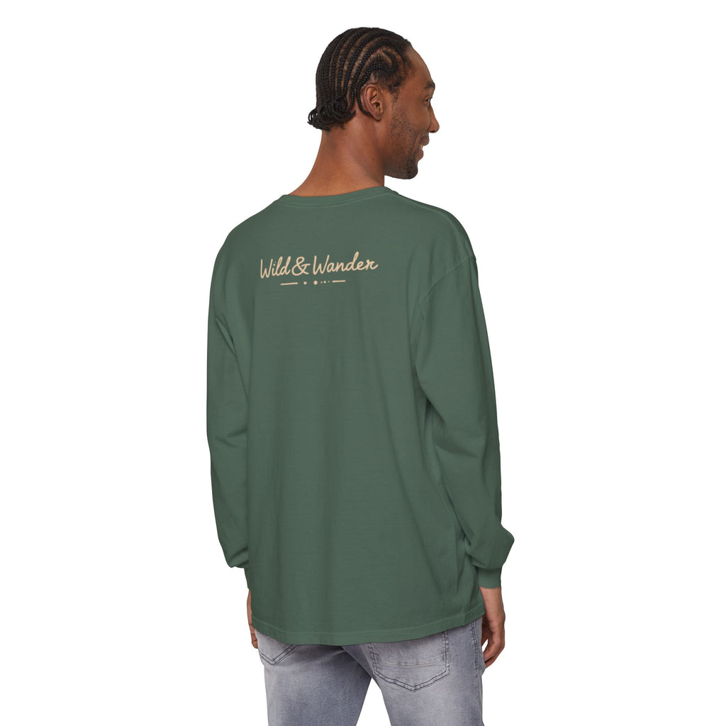 Wander Often Long Sleeve Shirt, Soft Nature Graphic Tee, Wild & Wander