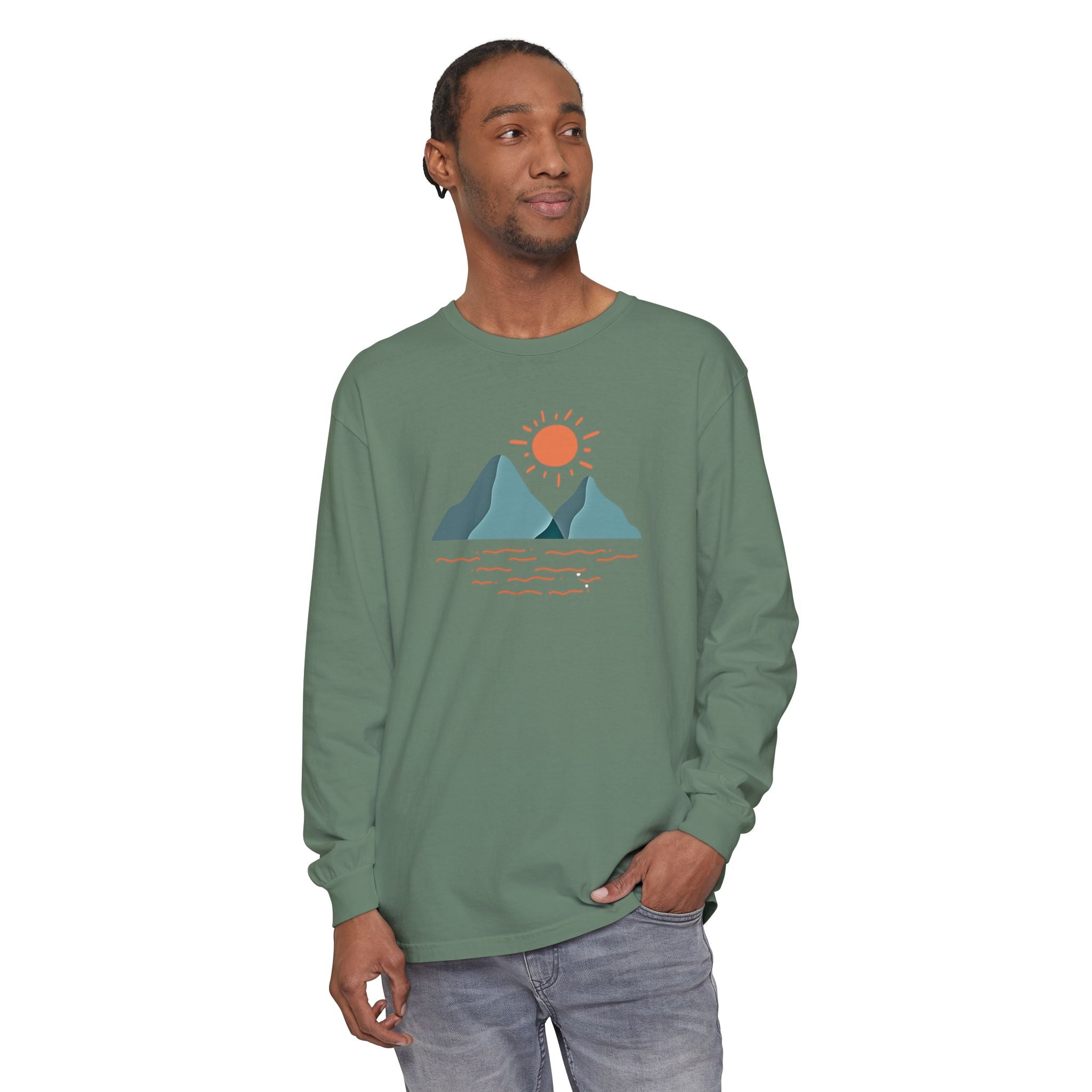 Mountain Sunrise Long Sleeve Tee - Wild & Wander Adventure Shirt