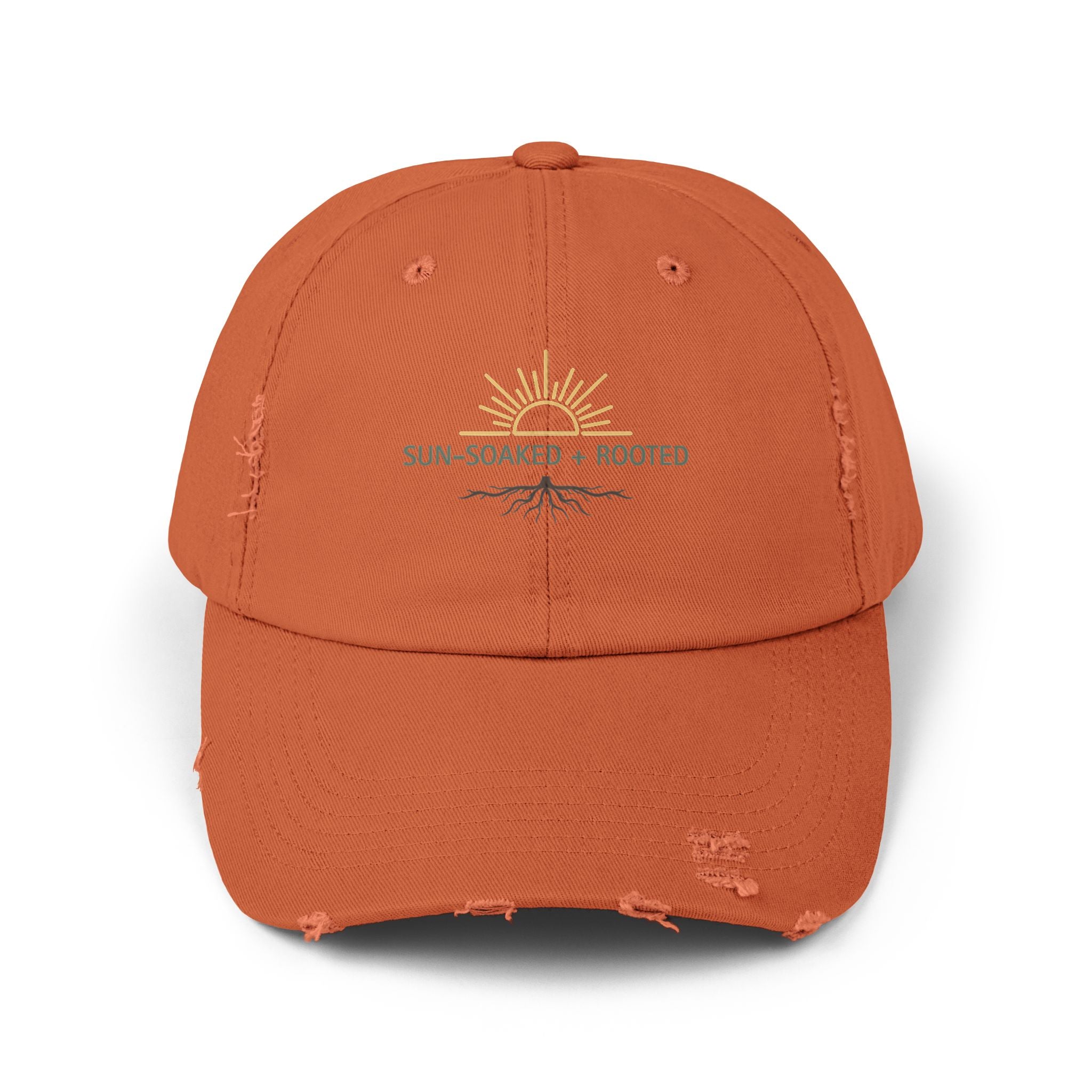 Wild & Wander Sun-Soaked + Rooted Baseball Hat - Boho Distressed Cap for Soft Summer Days