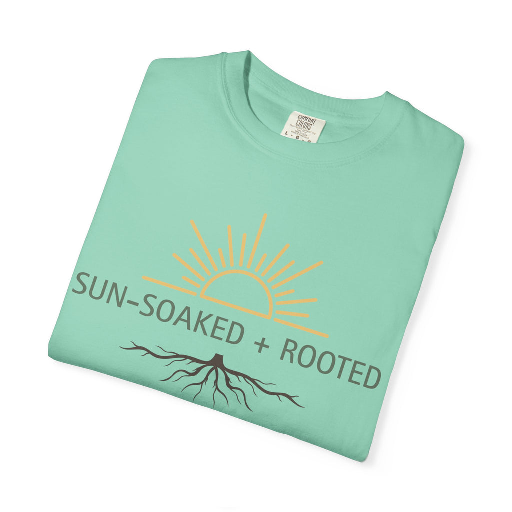Wild & Wander Sun-Soaked + Rooted Tee - Comfort Colors Boho T-Shirt for Soft Summer Days