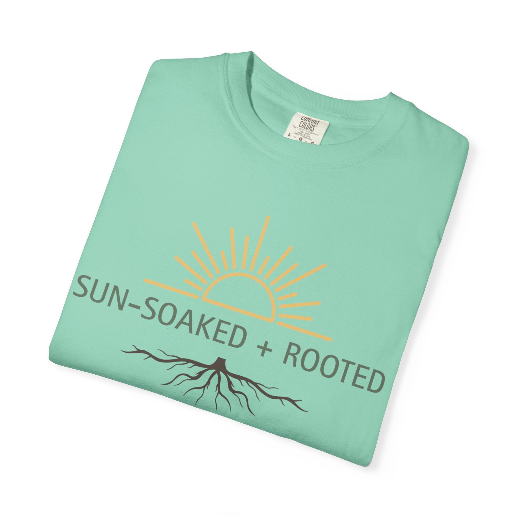 Wild & Wander Sun-Soaked + Rooted Tee - Comfort Colors Boho T-Shirt for Soft Summer Days