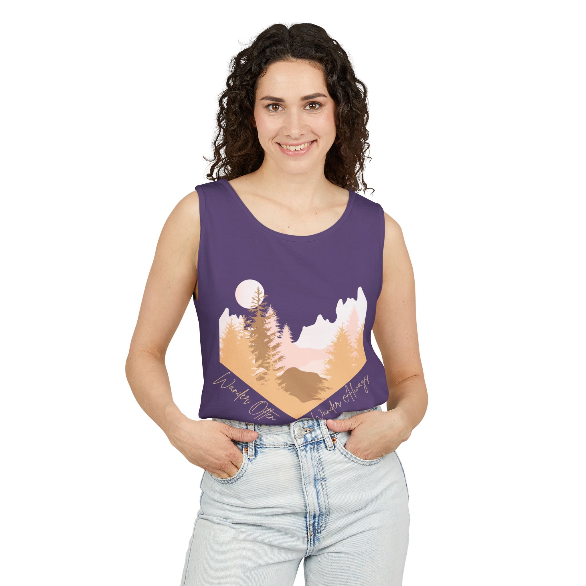 Wander Often Tank Top - Comfort Colors Garment-Dyed Muscle Tank | Earthy Adventure Summer Shirt by Wild & Wander
