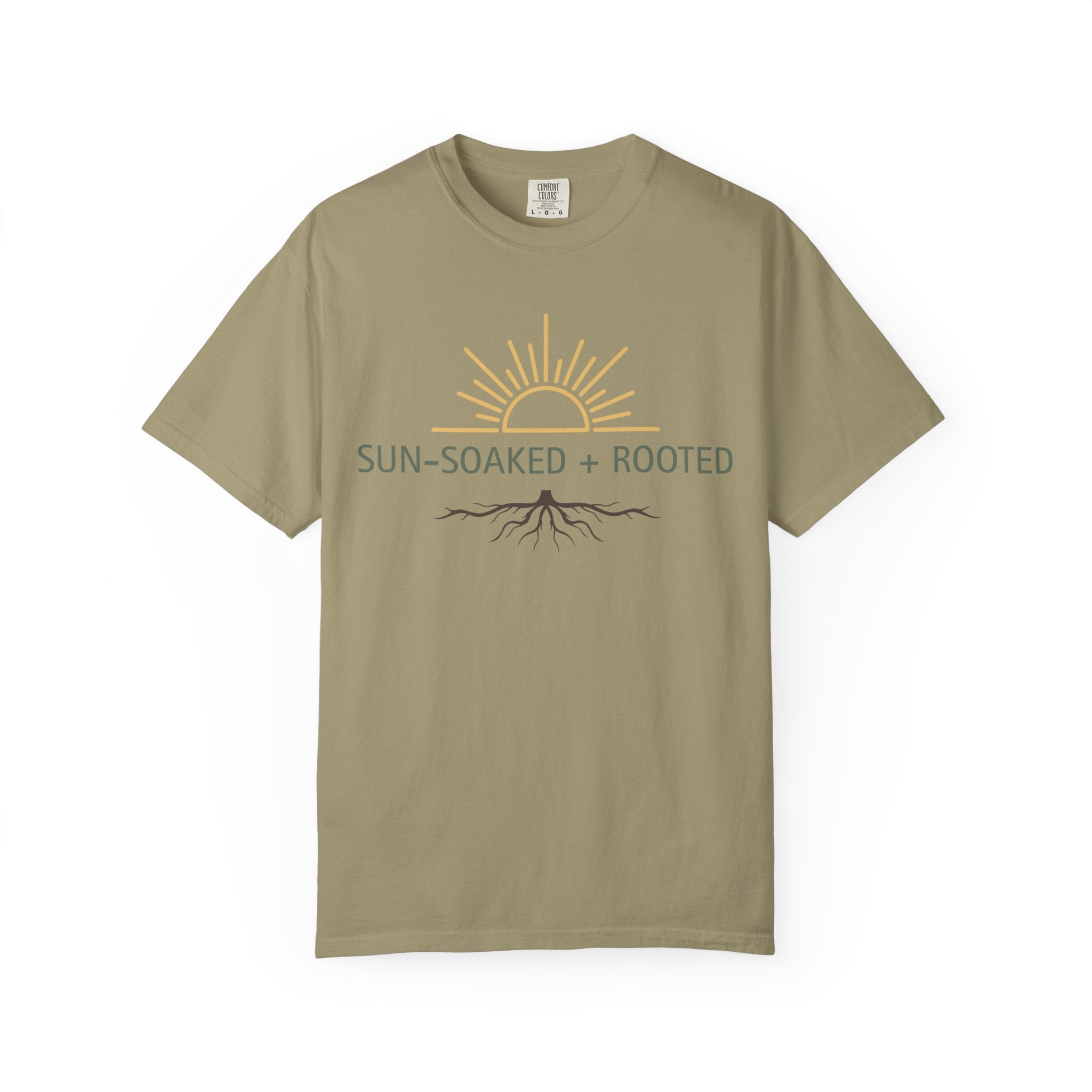 Wild & Wander Sun-Soaked + Rooted Tee - Comfort Colors Boho T-Shirt for Soft Summer Days