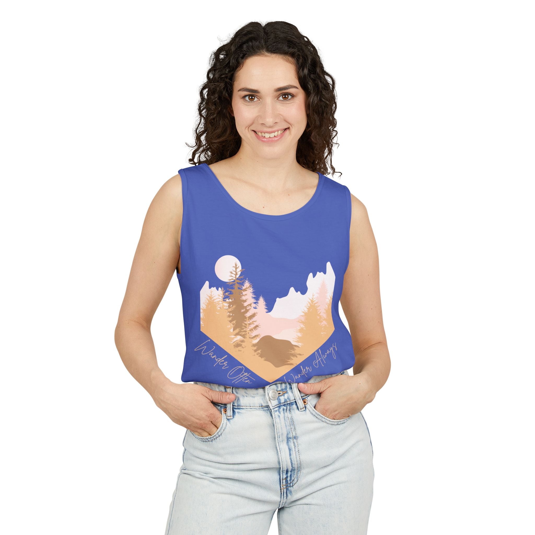 Wander Often Tank Top - Comfort Colors Garment-Dyed Muscle Tank | Earthy Adventure Summer Shirt by Wild & Wander