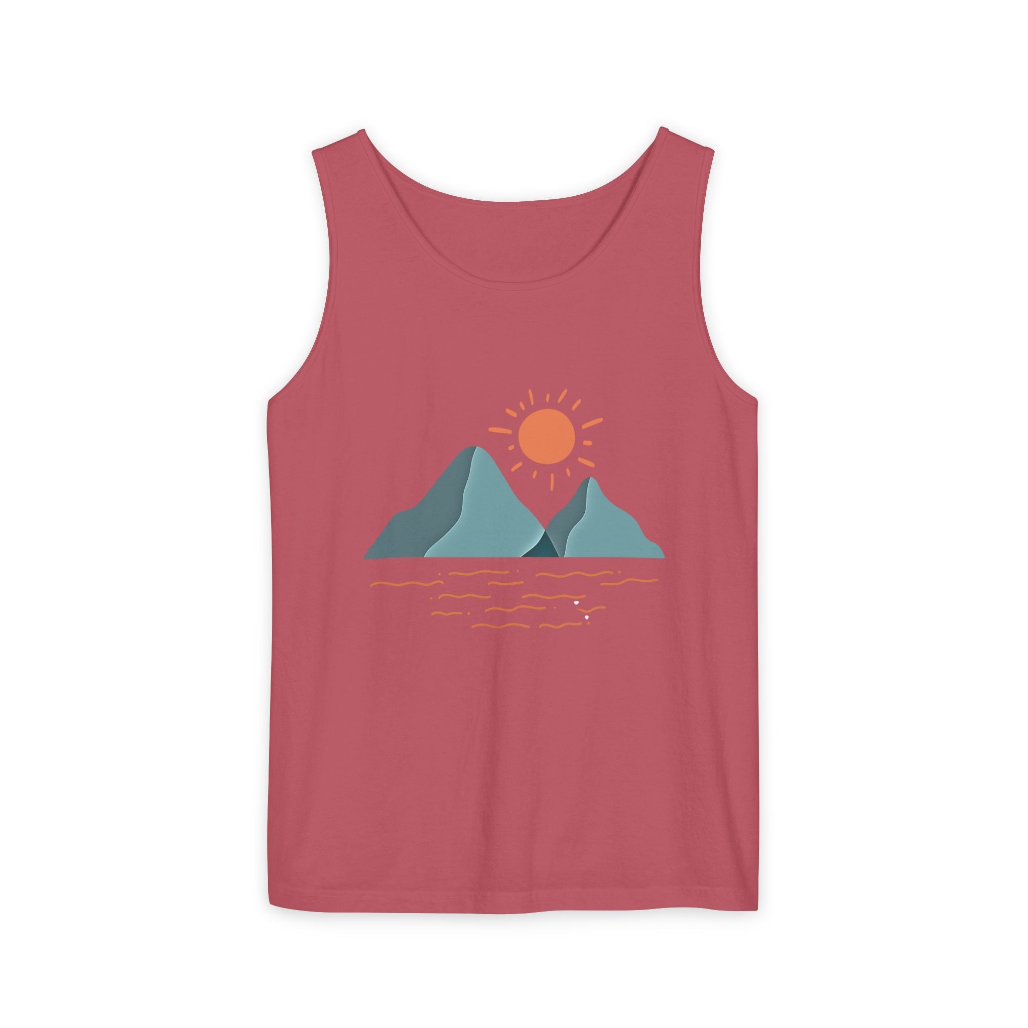 Mountain Sunrise Tank Top - Comfort Colors Garment-Dyed Unisex Muscle Tank | Soft Cotton Nature-Inspired Summer Shirt