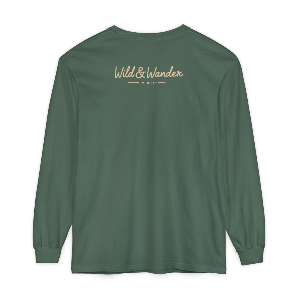 Wander Often Long Sleeve Shirt, Soft Nature Graphic Tee, Wild & Wander