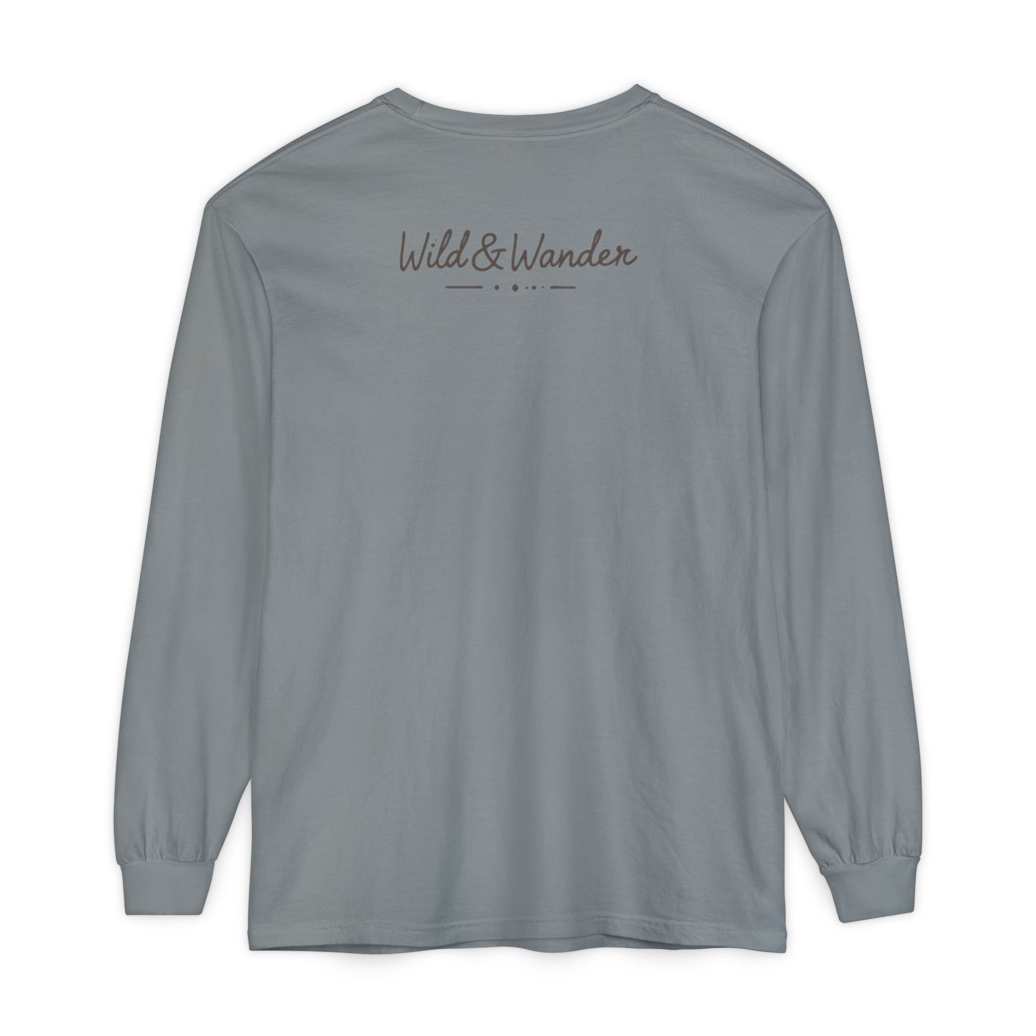 Wander Always Long Sleeve Shirt, Cozy Outdoor Graphic Tee, Wild & Wander