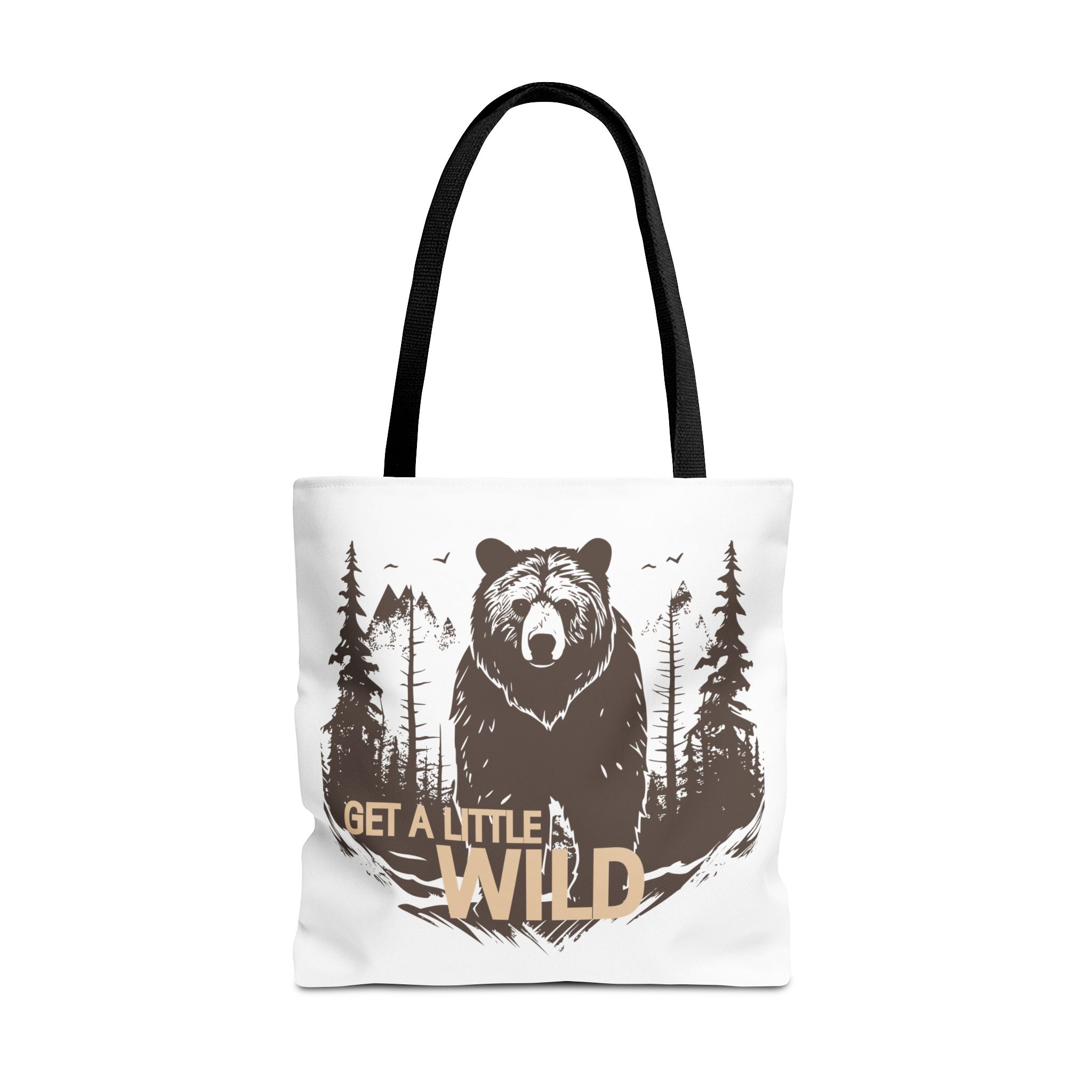 Get a Little Wild Tote Bag - Bear Forest Design | Durable Cotton Handle Market Bag