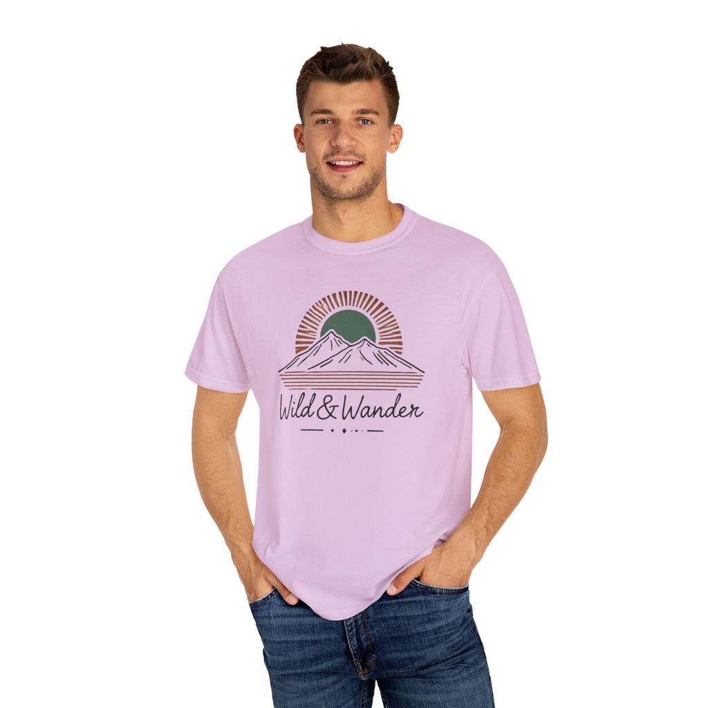 Wild & Wander Logo Comfort Tee | Nature Adventure Shirt | Soft Relaxed Fit Outdoorsy T-Shirt