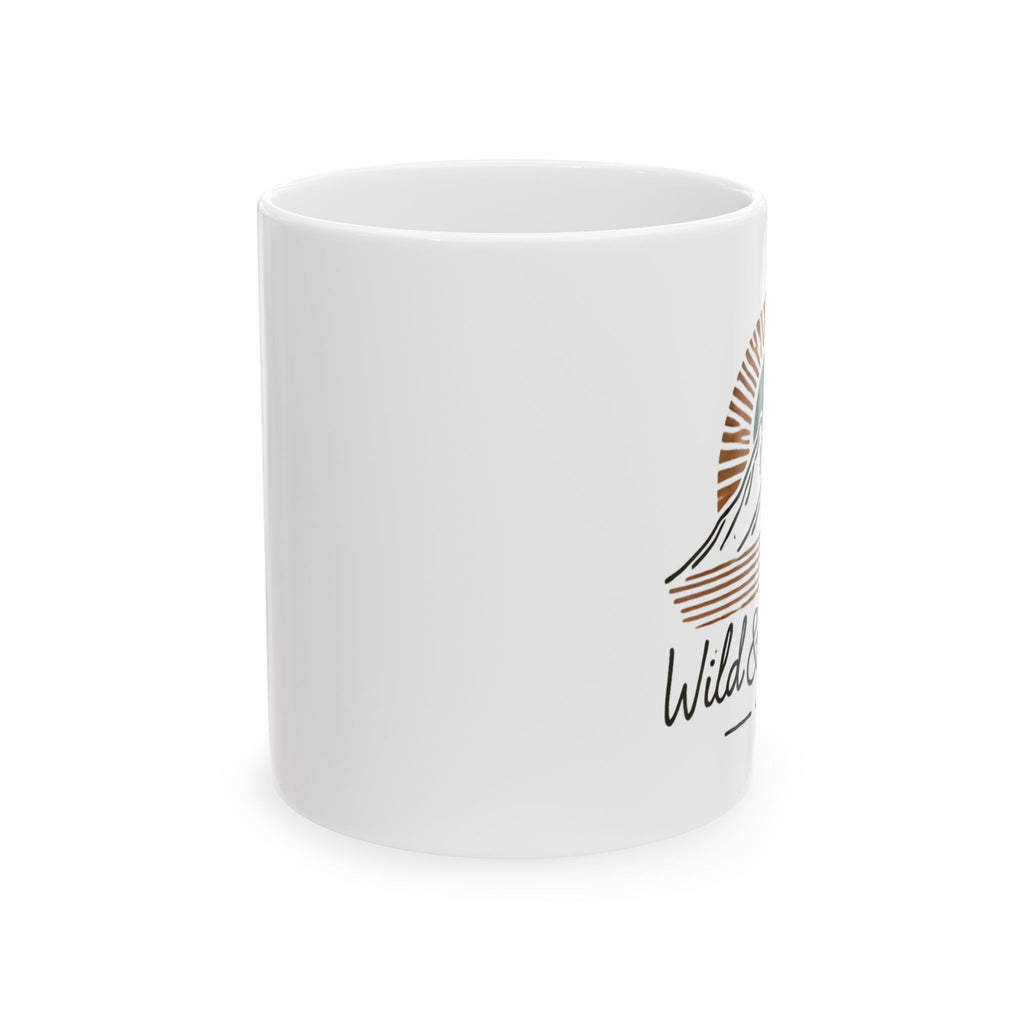 Wild & Wander Logo Mug - Mountain Sunrise Adventure Cup