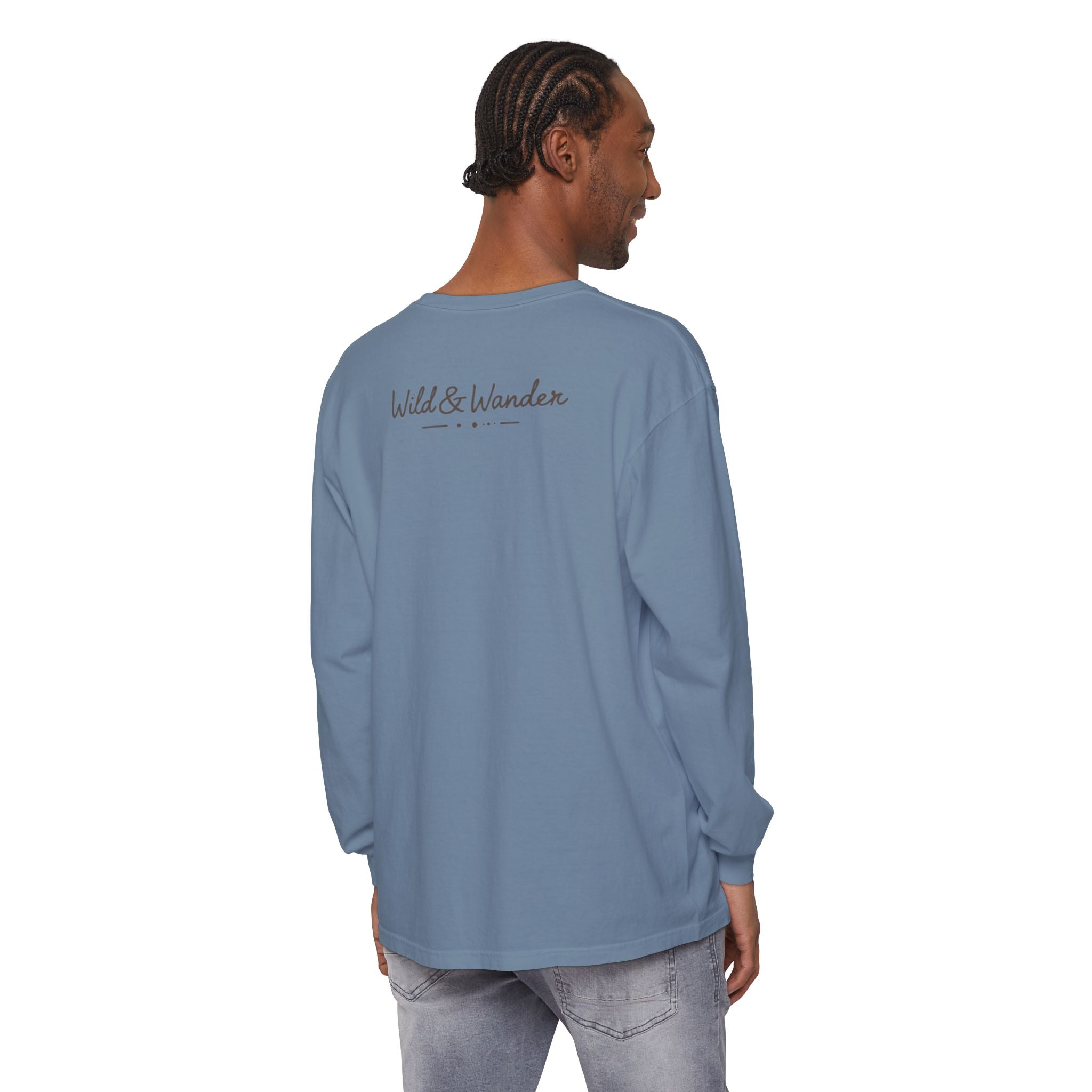 Wander Always Long Sleeve Shirt, Cozy Outdoor Graphic Tee, Wild & Wander