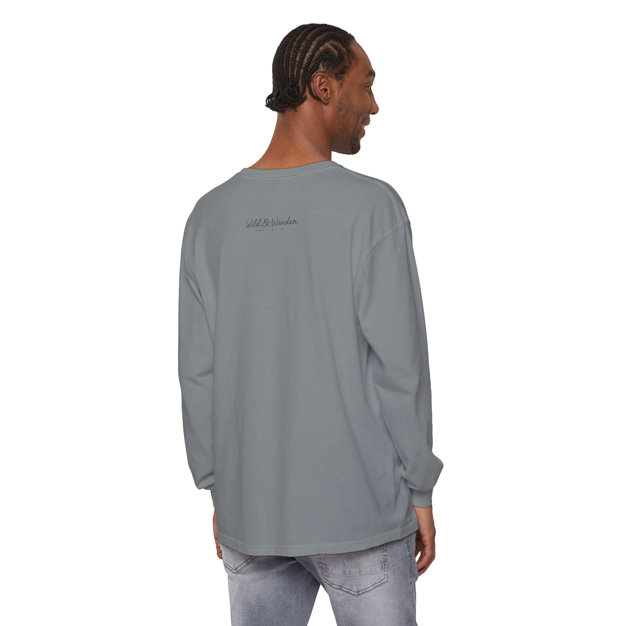 Wild & Wander Sun-Soaked + Rooted Long Sleeve Tee - Boho Layer for Chilly Summer Evenings